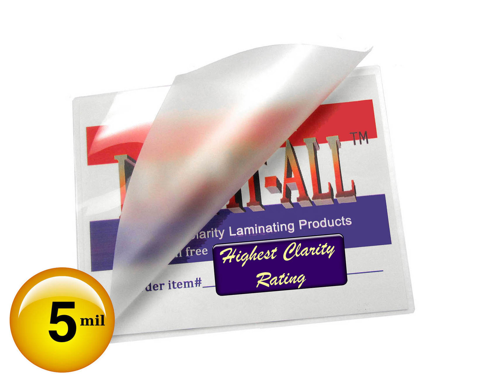 LAM-IT-ALL School ID Cards Hot Laminating Pouches 5 Mil 2-1/2 x 3-5/8 (25/pack)