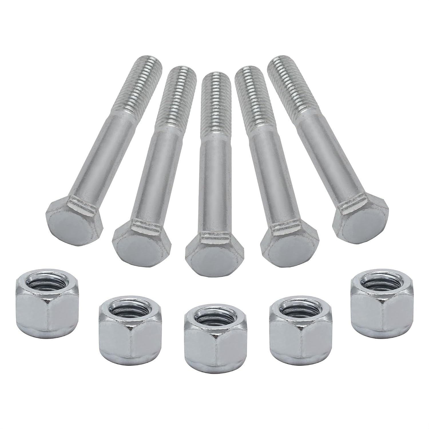 Grade 2 Shear Bolts for Rotary Cutters 1/2″ x 3-1/2″ with Nylock Nuts – 5 Pack