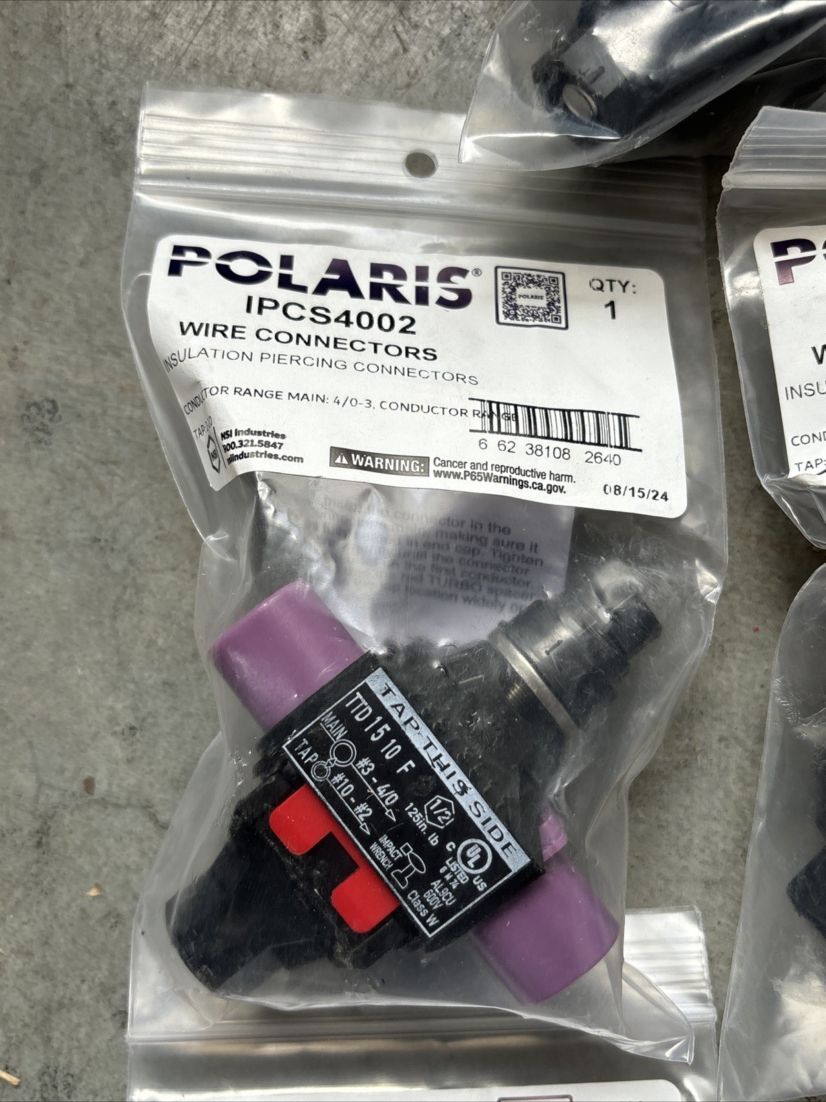 POLARIS INSULATION PIERCING CONNECT IPCS4002 4/0-3 Conductor RangeTap 2-10 Lot 3