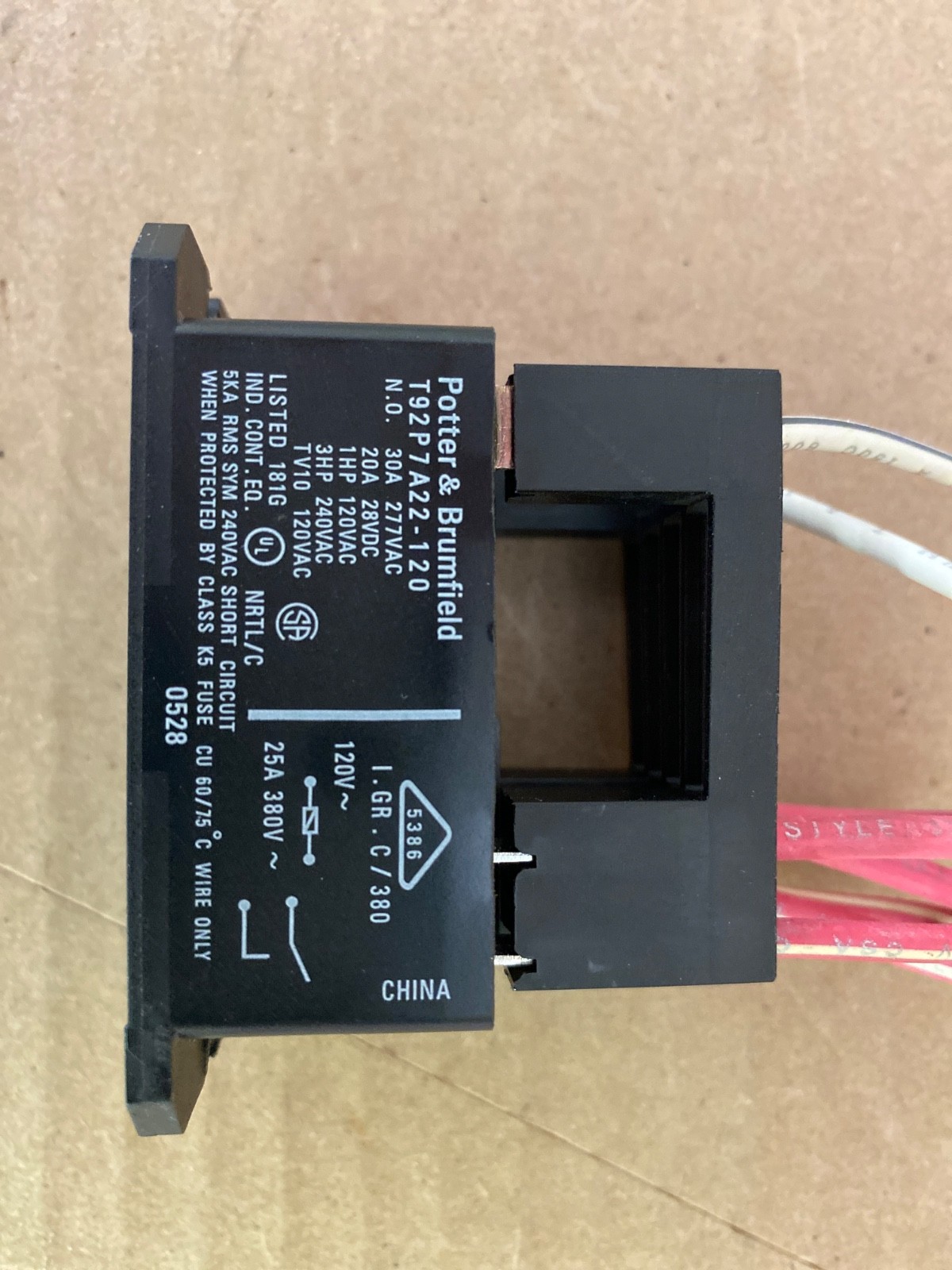 Potter & Brumfield Relay T92P7A22-120 120V 30A DPST OEM Whirlpool AVM791