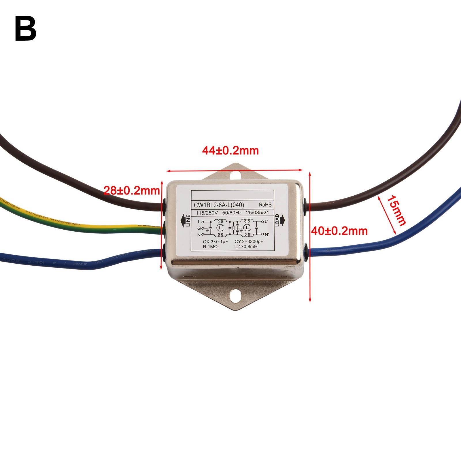 AC Power Filter Line for CW1BL2 3A 6A 10A Suitable for Electronic Equipment