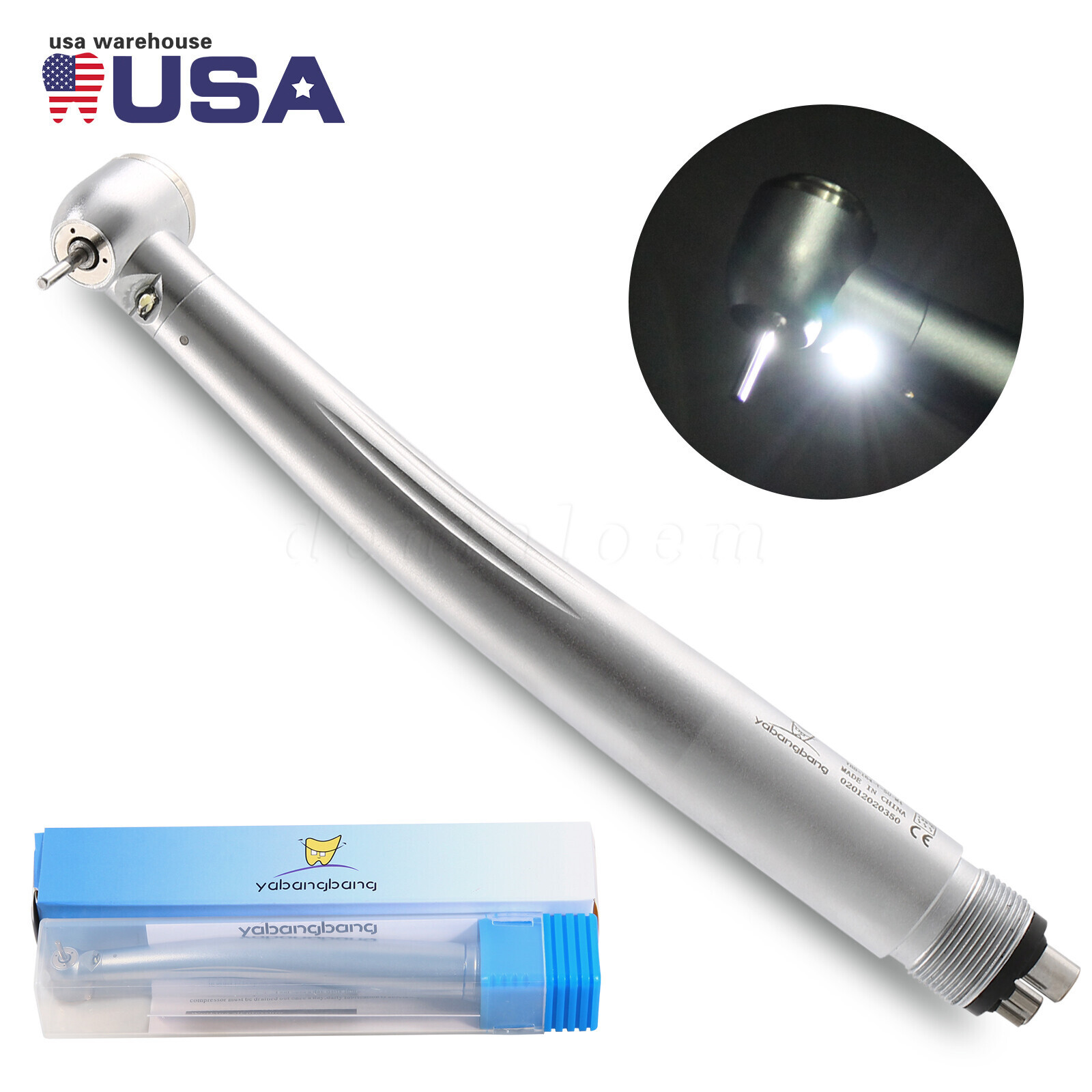 Dental E-generator LED High Speed Torque Head 3 Spray Handpiece 4Hole