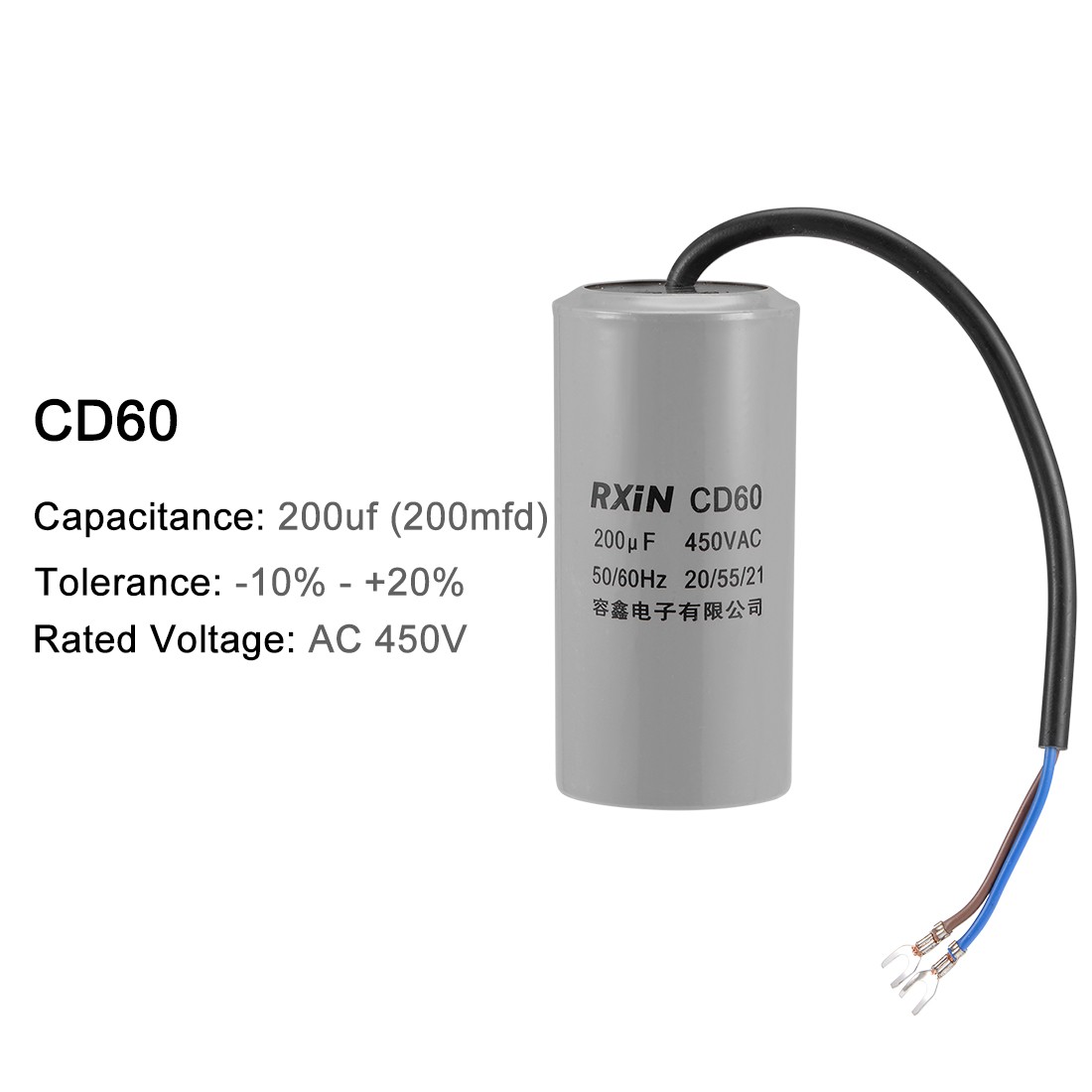 200uf/200mfd AC 450V Motor Start HVAC SINGLE-PHASE 50/60Hz AC MOTOR Capacitor