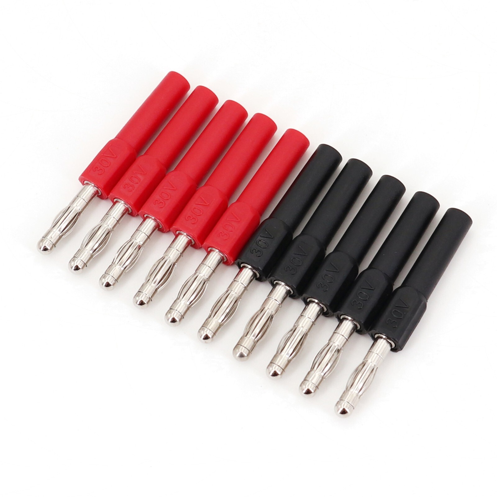 10Pcs 4mm Non-insulated Male Banana Plug to 2mm Female Jack Connector Adapter