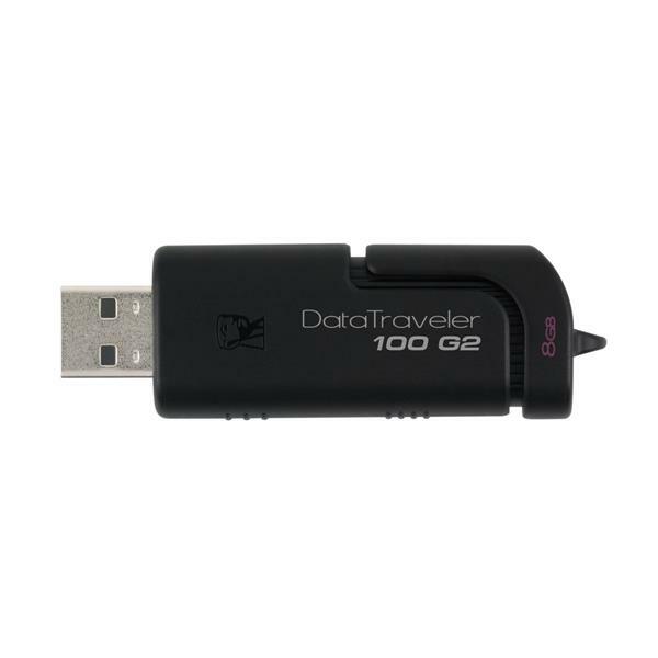 Kingston 8GB DataTraveler 100 G2 DT100G2/8GBZ USB 2.0 Flash Drive, Black