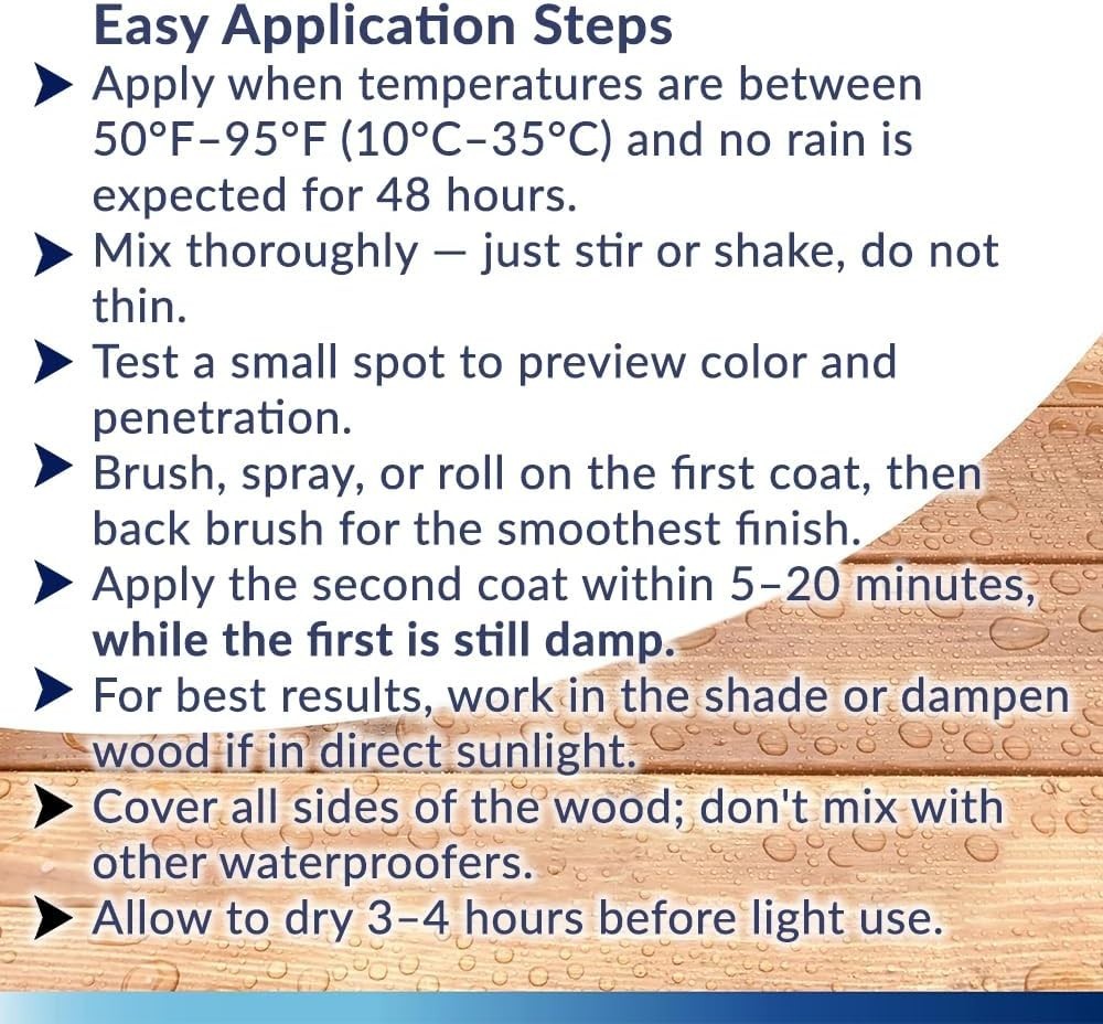 Fast-Drying 1 Gallon Wood Sealer & Stain | Waterproof for High-Moisture Areas