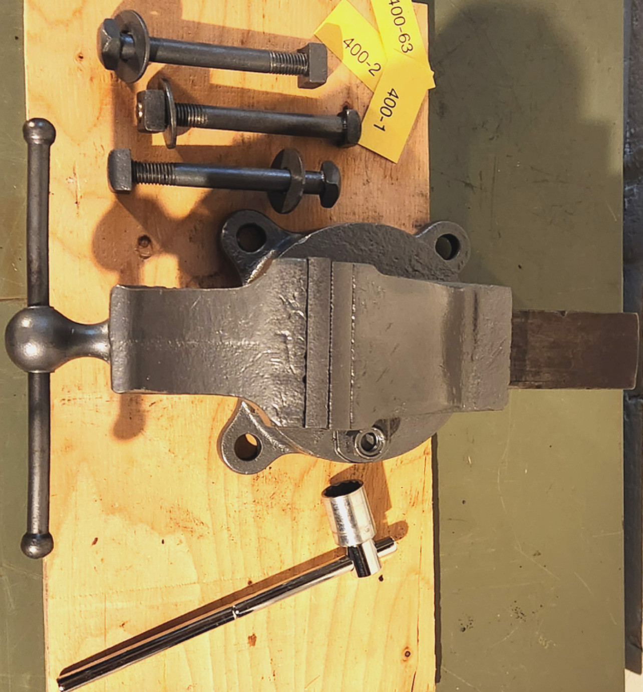 Vintage Prentiss Machinist Bench Vise marked 181-191 w/ swivel base & pipe jaws