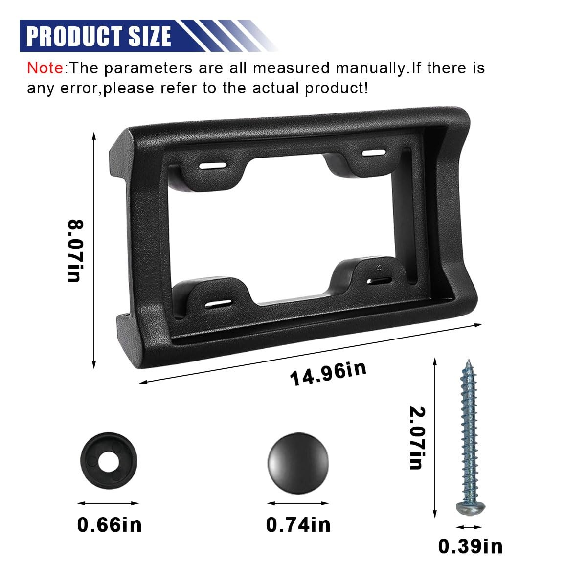 License Plate Bumper Guard, 2.3″ Thick Rubber License Plate Mount, Universal …