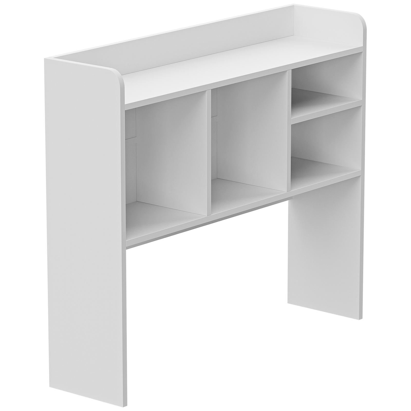 Desktop Organizer Shelf Wood Desk Hutch for Computer Monitor Display Shelf White