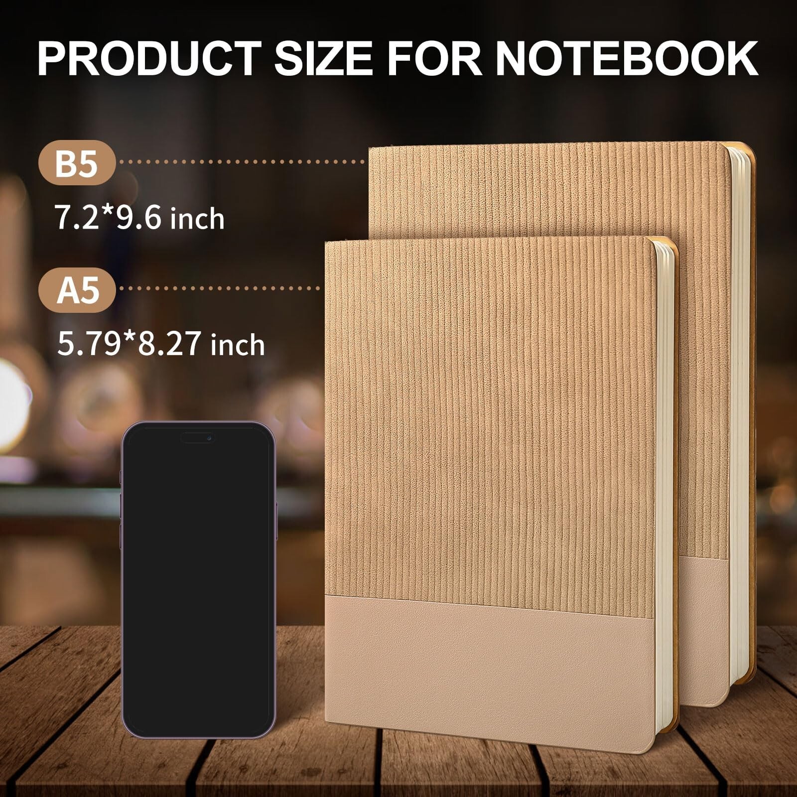 Lined Notebook Journal Notebooks for Work Hardcover Journaling 5.79″x8.27″ A5…