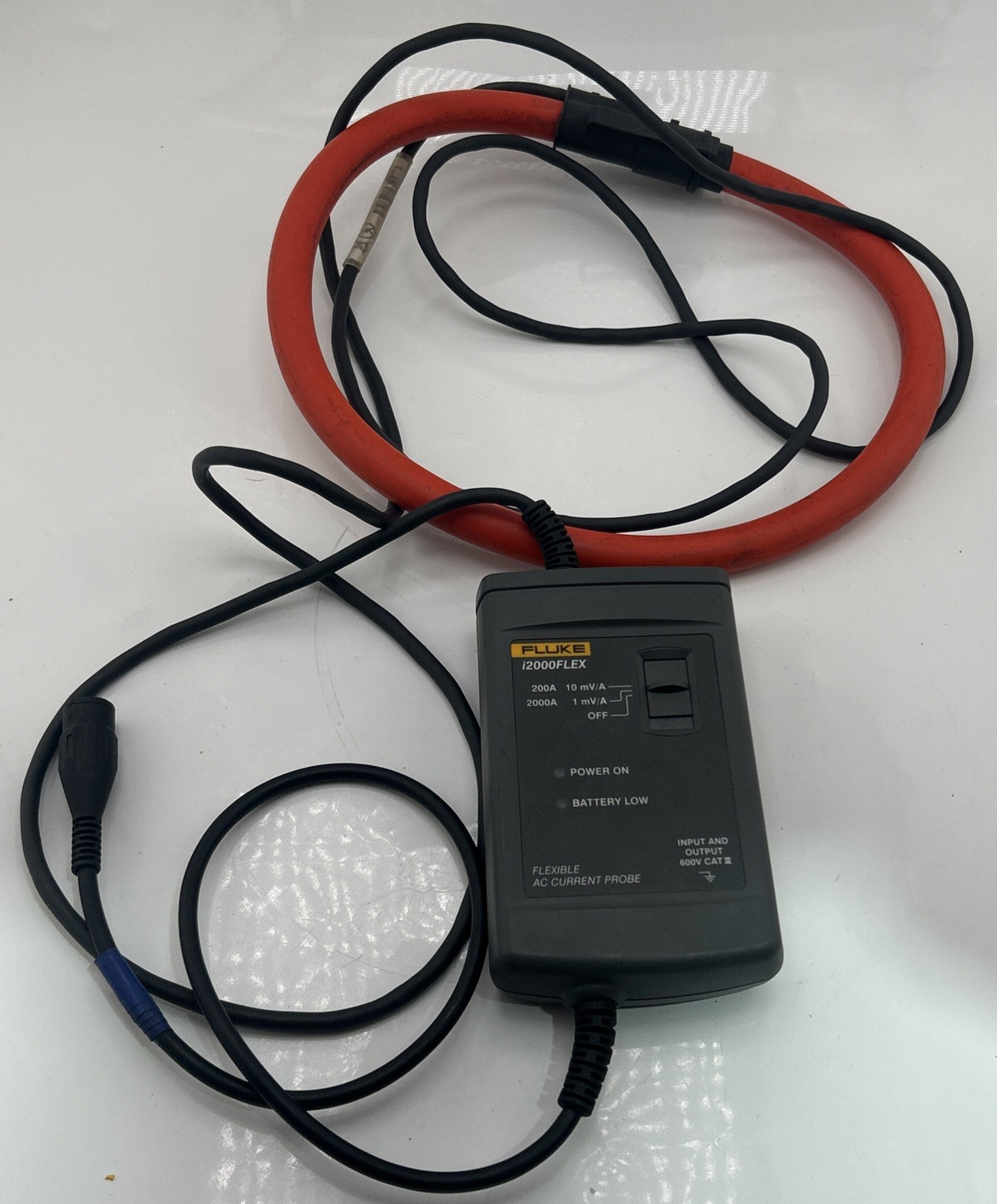 Fluke i2000-Flex Battery Operated Handheld Flexible AC Current Probe Clamp BNC