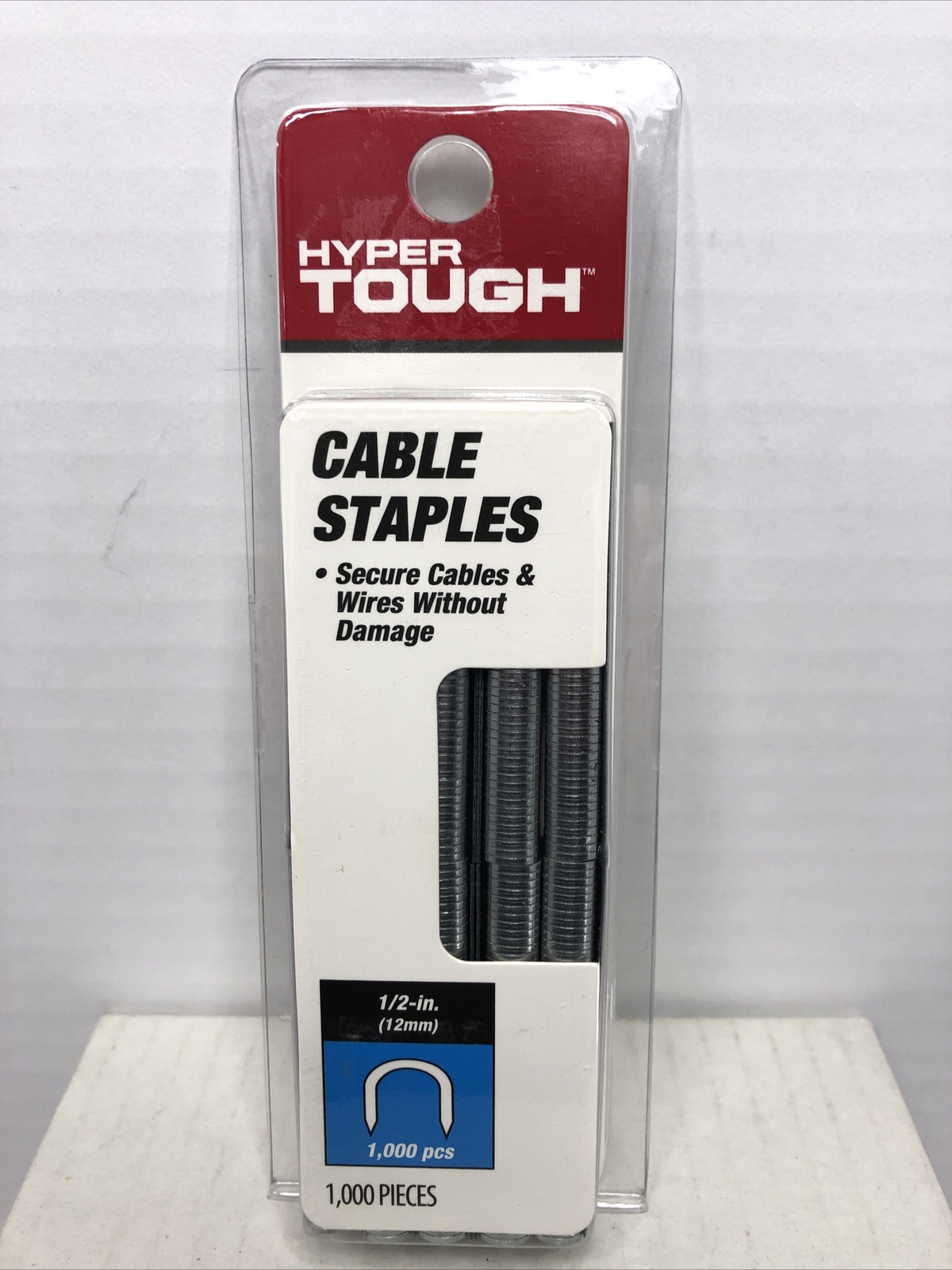 Cable Staples 1/2-Inch-Deep Round Crown Heavy-Duty 1000-Piece by Hyper Tough