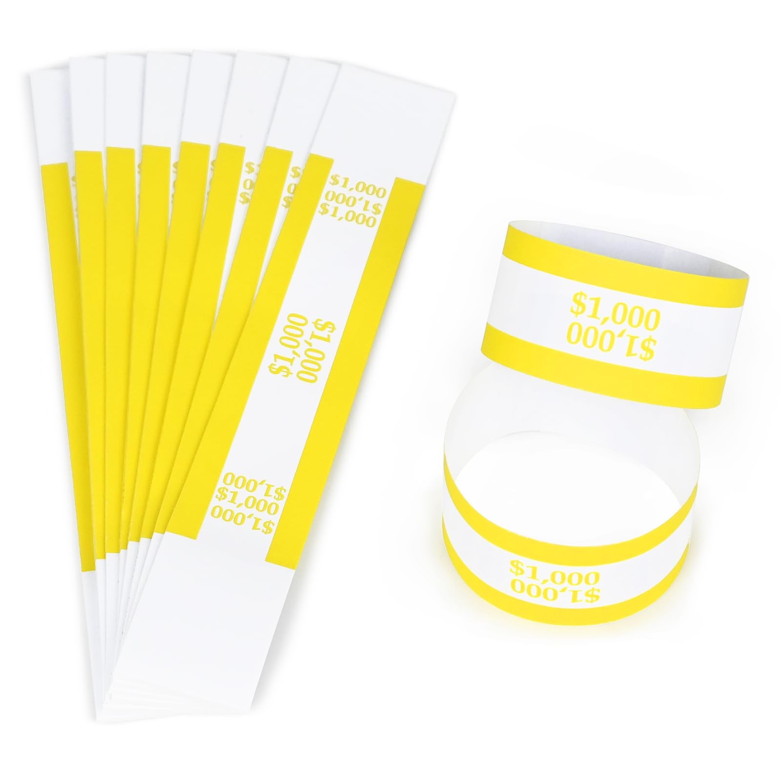 ESSENTIAL 100 Pcs Currency Straps Yellow$1000 – 100 PCS, Yellow $1000-100pcs