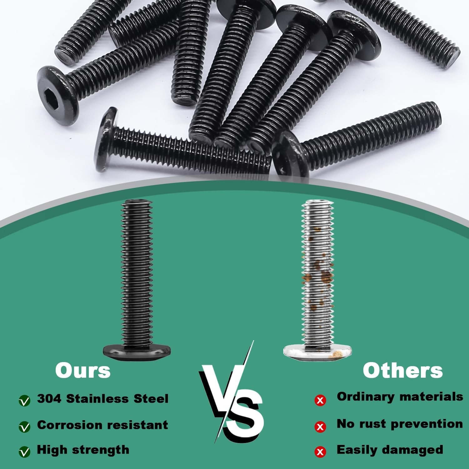 Taiss 30pcs M6 x 15mm Flat Head Socket Head Screw Furniture Bolts,Furniture Scre