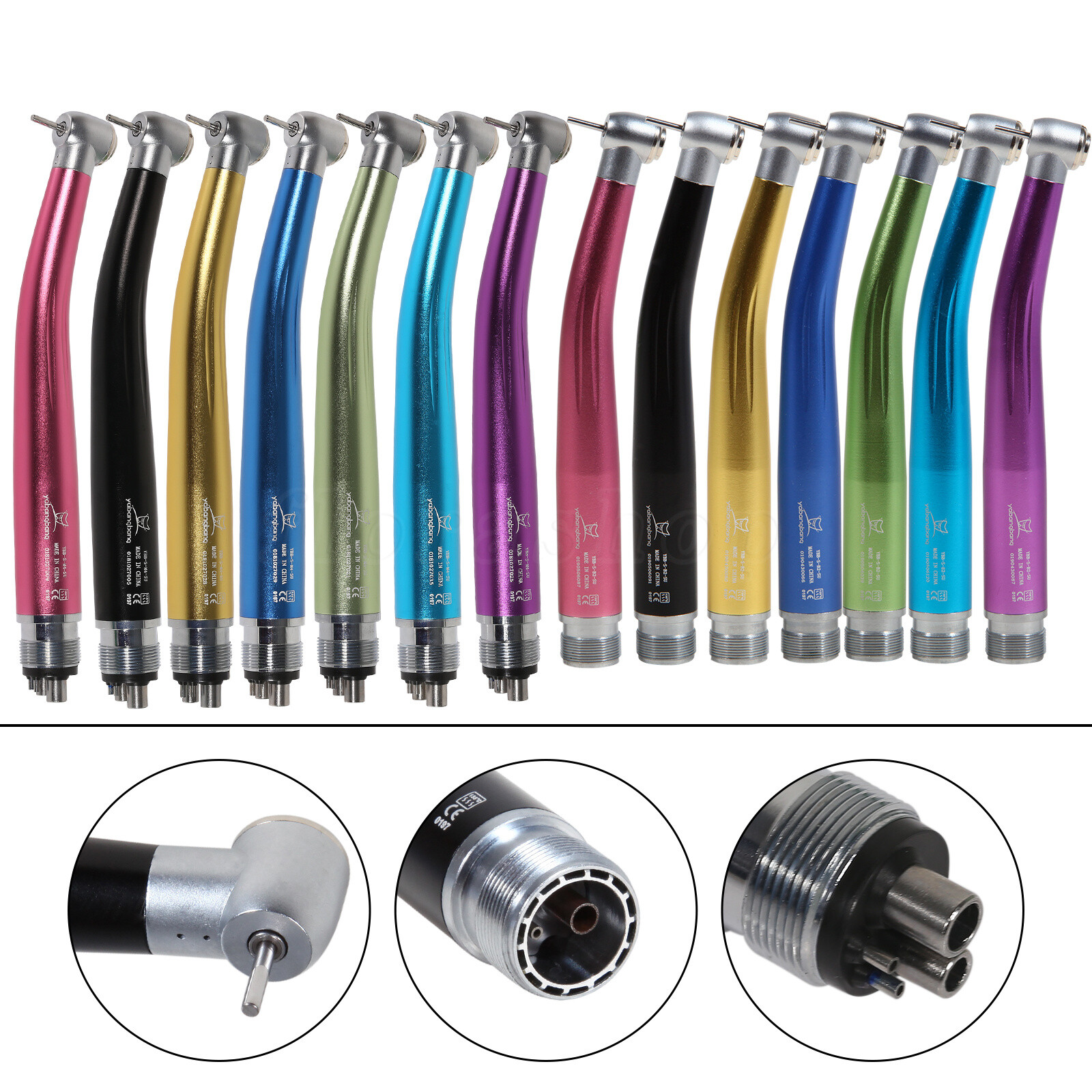 NSK Style Dental High Speed Handpiece Colorful Turbine 2/4 Holes 7 Colors Rotor