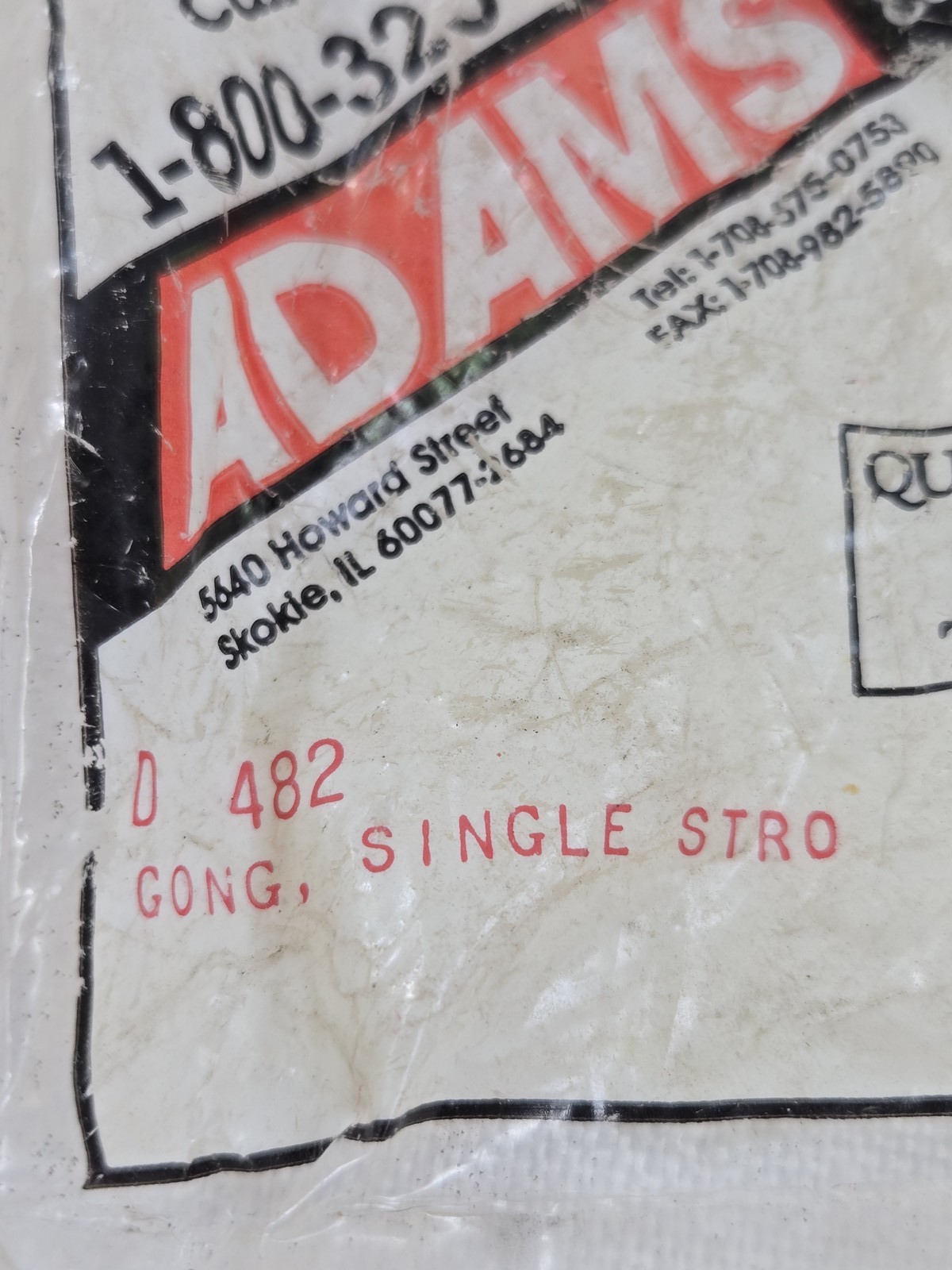 Adams D482 Elevator Equipment Single Stroke Gong Bell Alarm Speaker