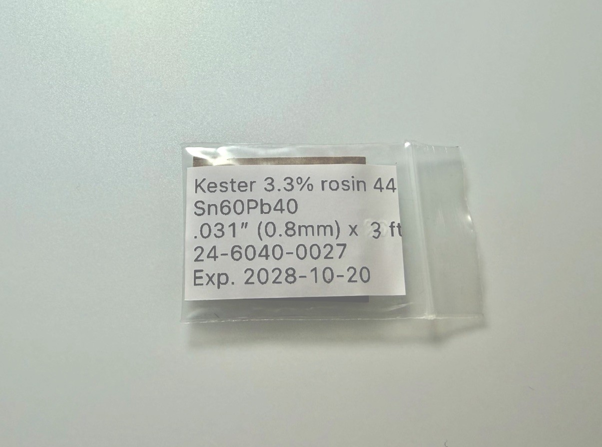 GENUINE KESTER SOLDER 60/40 .031” (0.8mm) ROSIN CORE, 24-6040-0027/44, 3 FEET