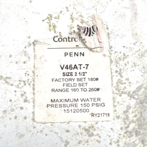 2.5″ Johnson Controls Penn 2-1/2″ V46AT-7 Water Regulating Valve CST28-1P – NOS