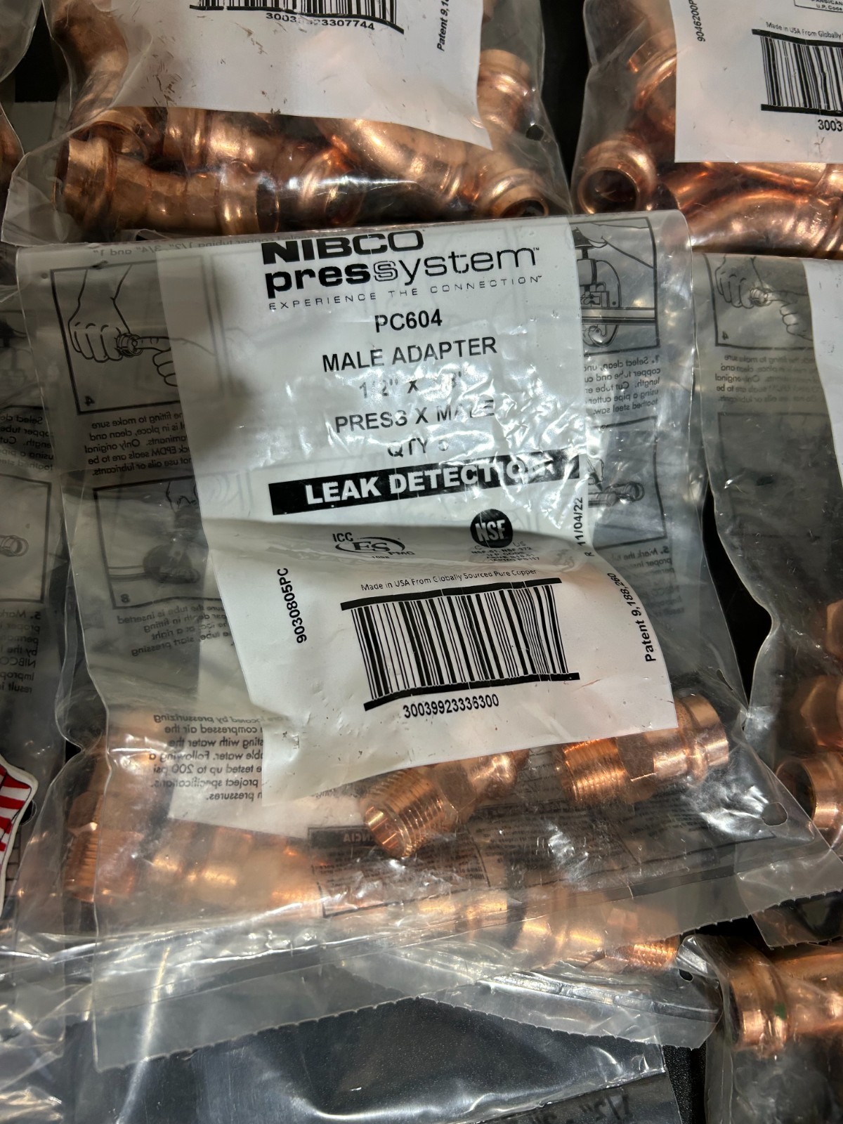 NIBCO VIEGA PROPRESS 1/2″ COPPER FITTINGS QTY (120) NIB *USA+GER*