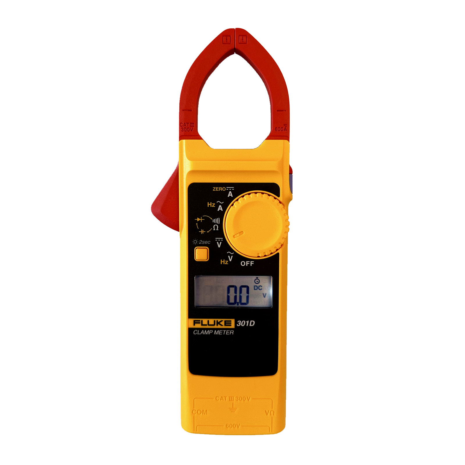 Fluke 301D AC/DC Clamp Meter 600A 600V Voltage Current Frequency Backlight