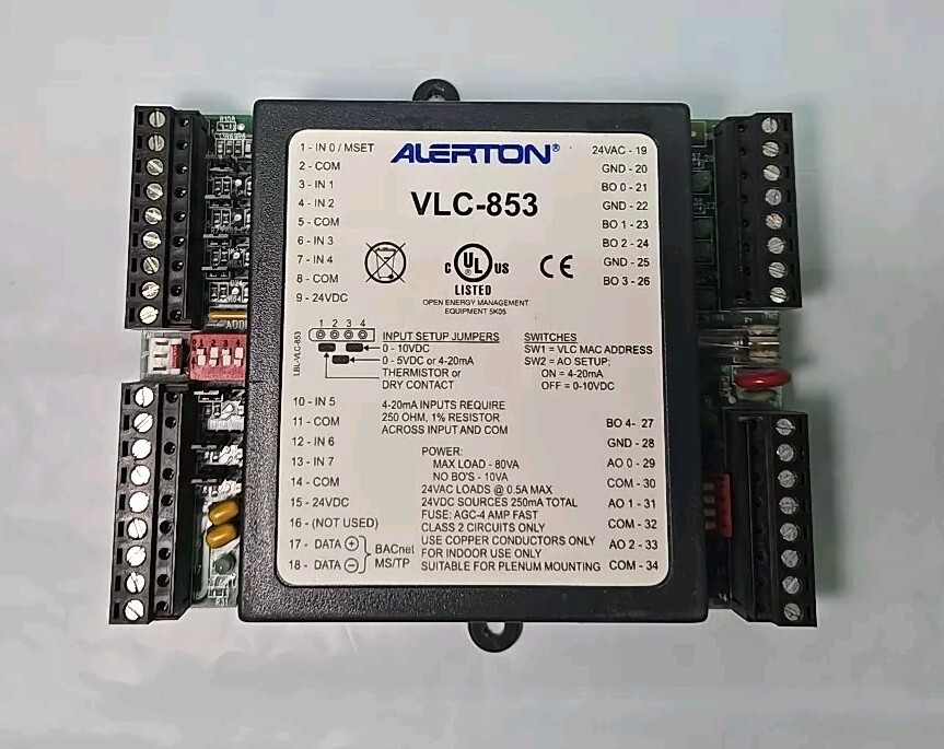 The Alerton BACtalk VLC-853 High-Performance BACnet Compliant Field Controller