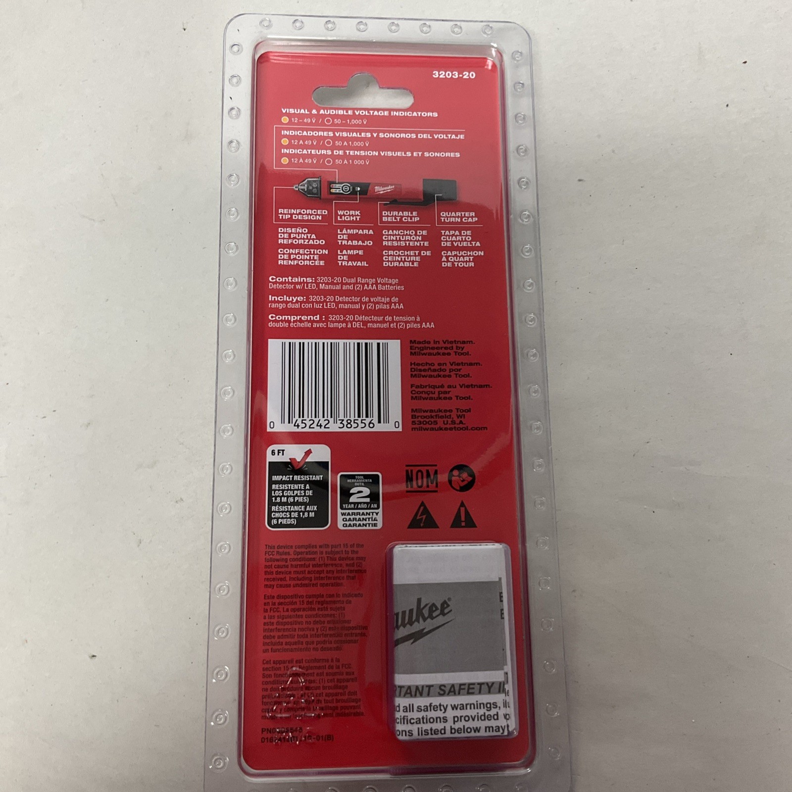 Milwaukee 3203-20 Dual Range Non-Contact Voltage Detector w/LED