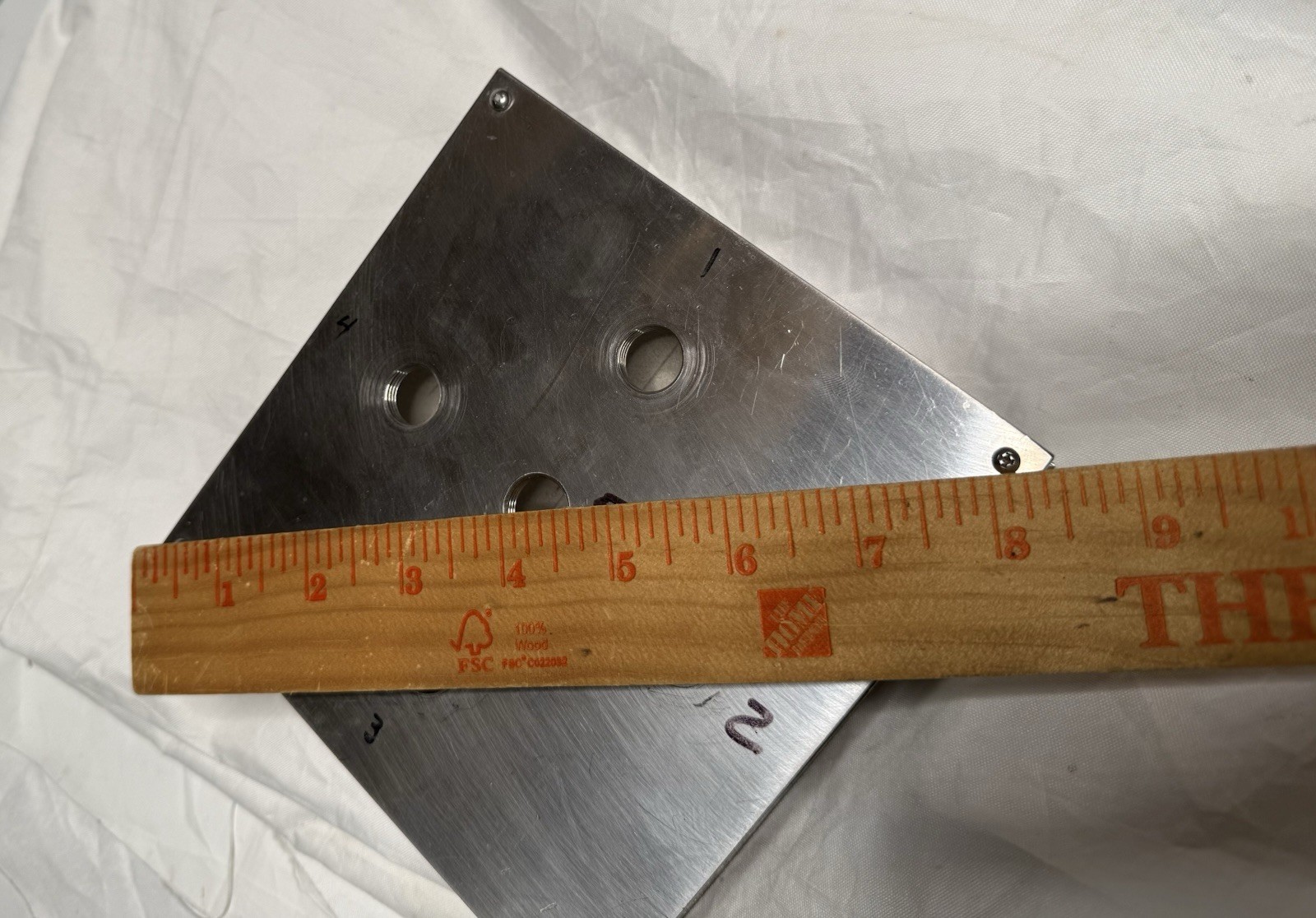 Custom Machined Aluminum 5-Port Manifold Fixture Plate Industrial Test Block 6in