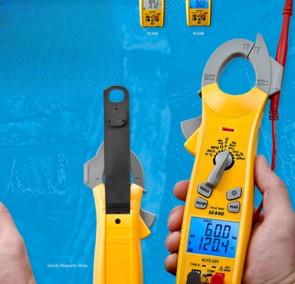 Clamp Meter with Rotatable Dial and LED Flashlight, Now Available.