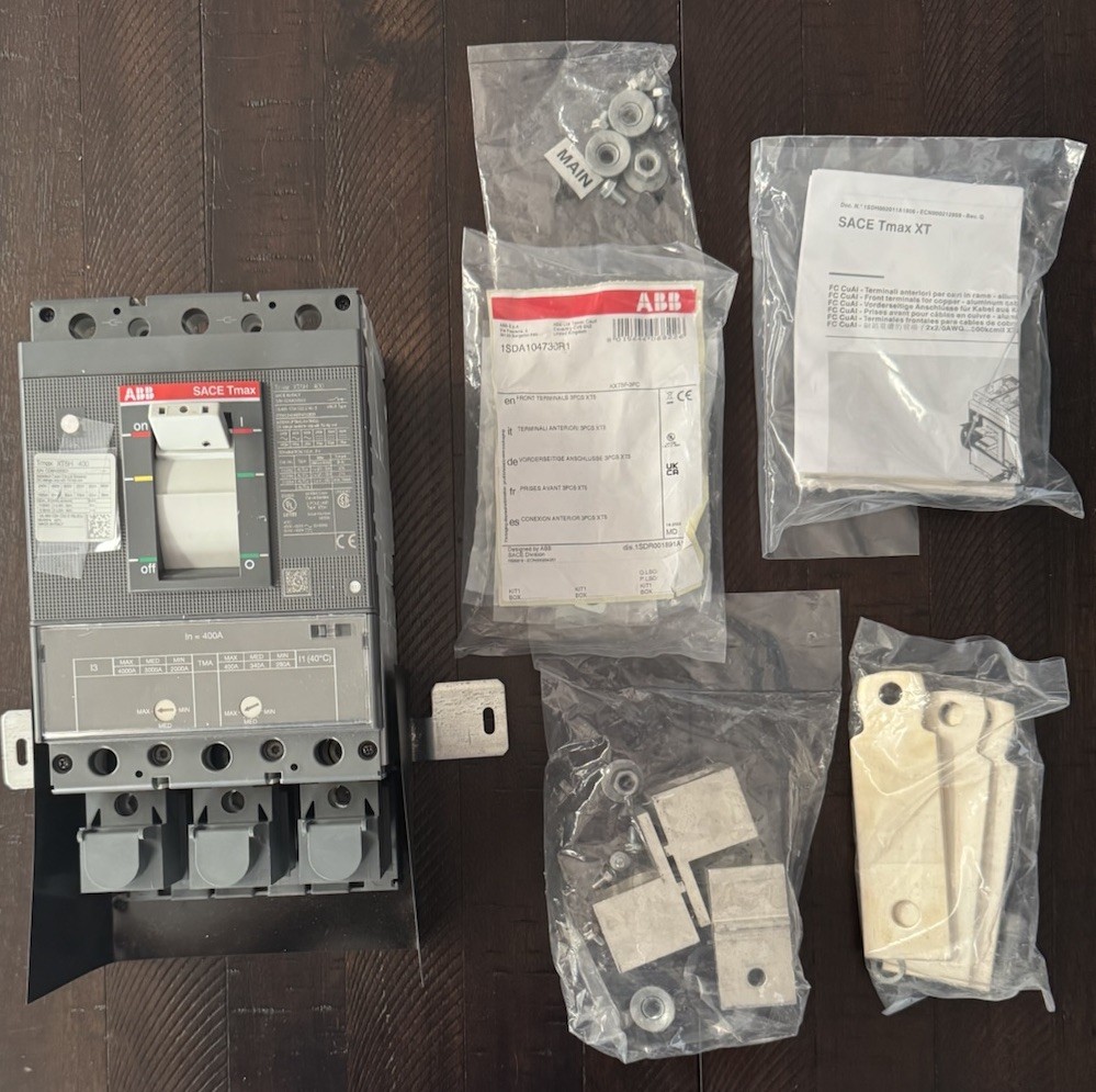 ABB SACE Tmax XT5H 400 ReliaGear 3 Pole 400 Amp 480V Circuit Breaker XT5H & KIT