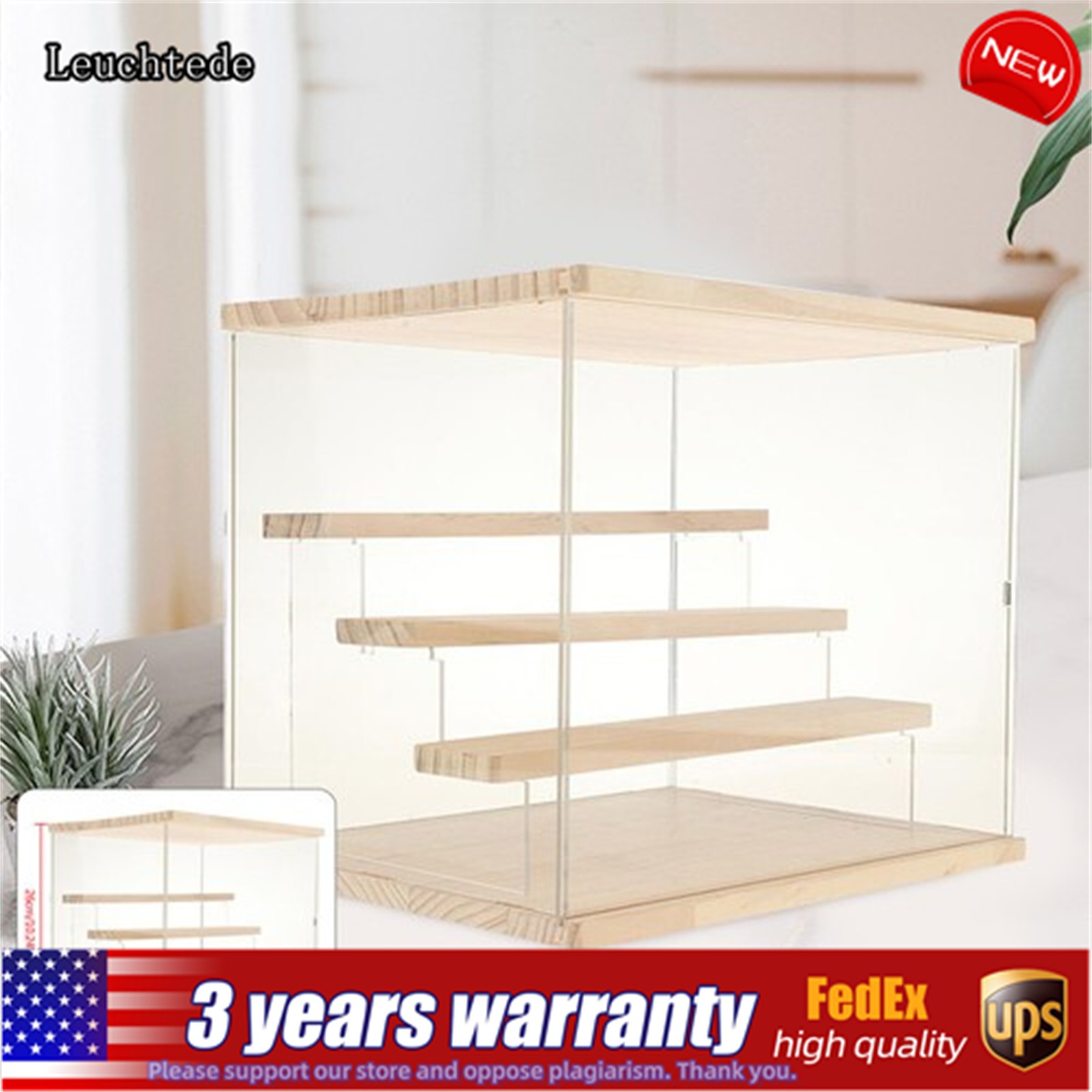 Clear Acrylic Countertop 11.81″x9.45″x10.24″ Display ShowCase Box Cabinet