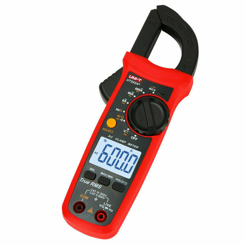 UNI-T UT202A+ Data Hold 600A AC Voltage AC Current Resistance Clamp Meter