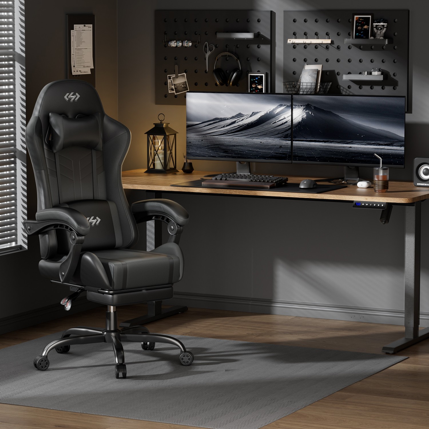 Massage Gaming Chair with Footrest, Computer Chair with Headrest, Gamer Chair