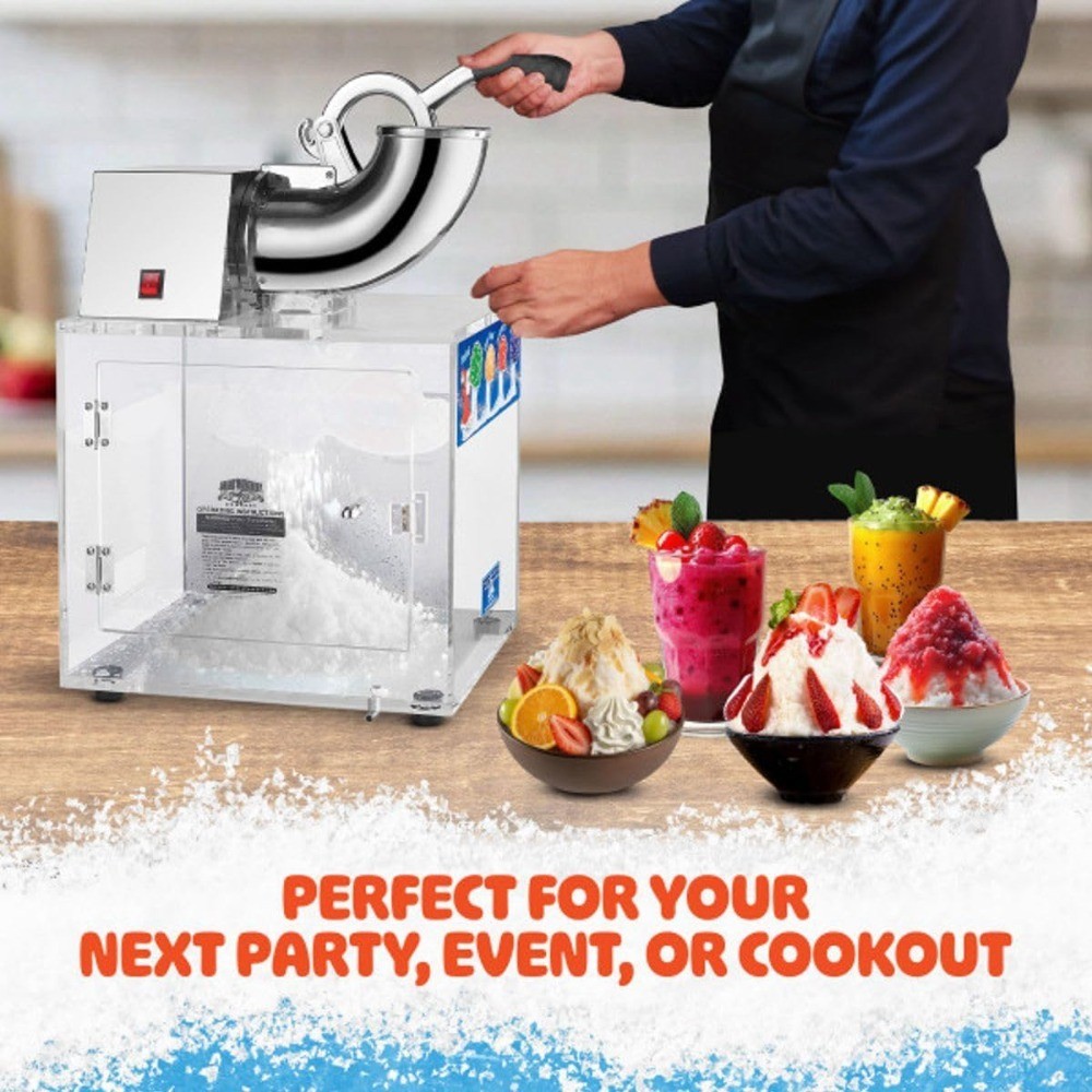 Commercial Snow Cone Machine Acrylic Ice Crusher Shaver 500 lbs Per Hour for