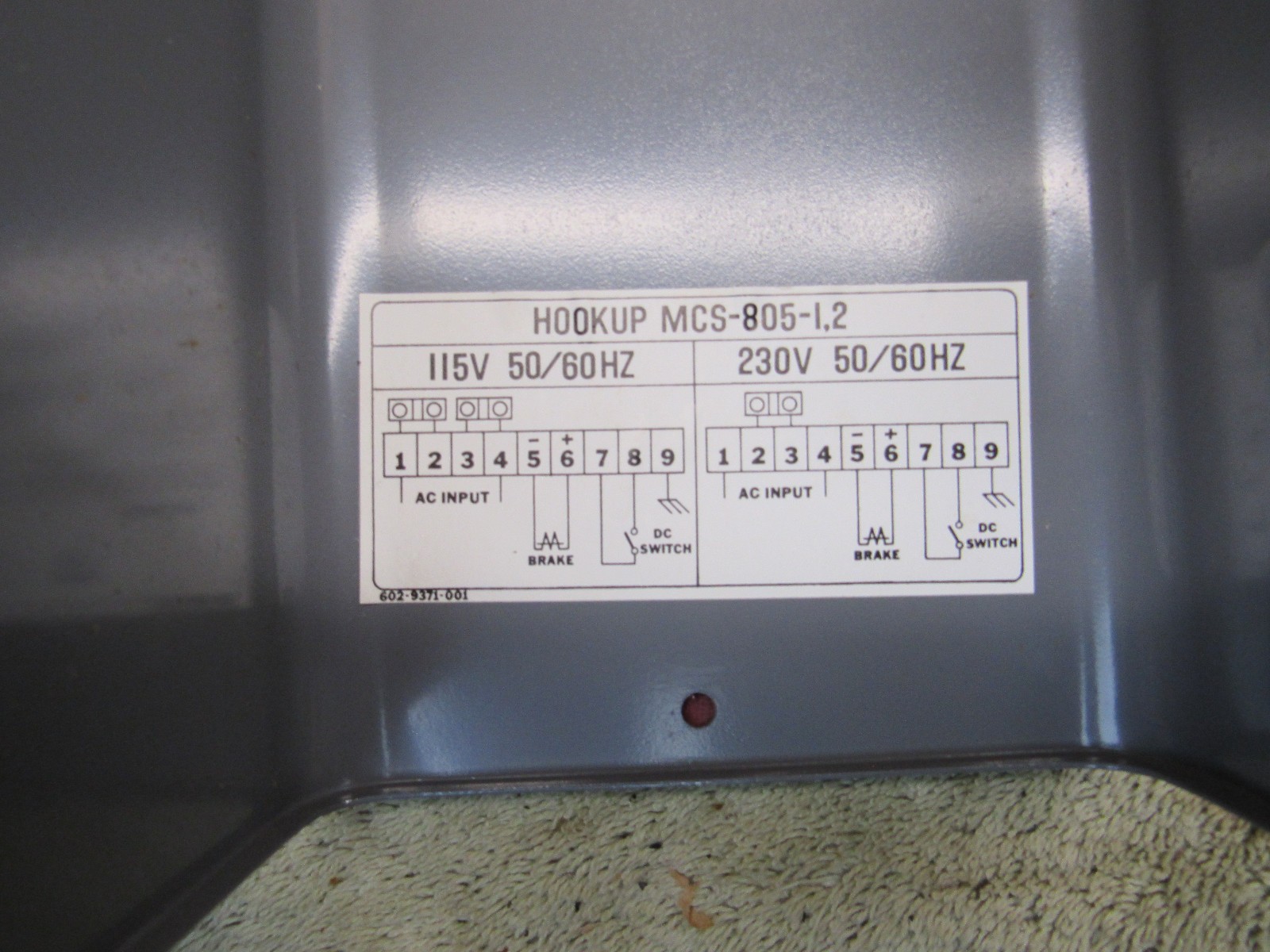 NSO WARNER ELECTRIC MCS-805-1,2 115-230V Controller Power Supply