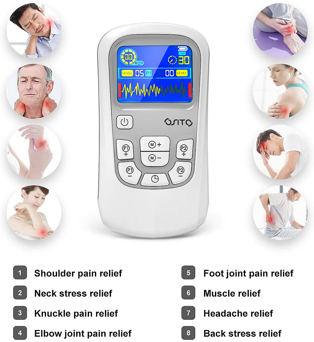 TENS Unit EMS Stimulator Pulse Massager Muscle & Nerve Pain Relief Rechargeable