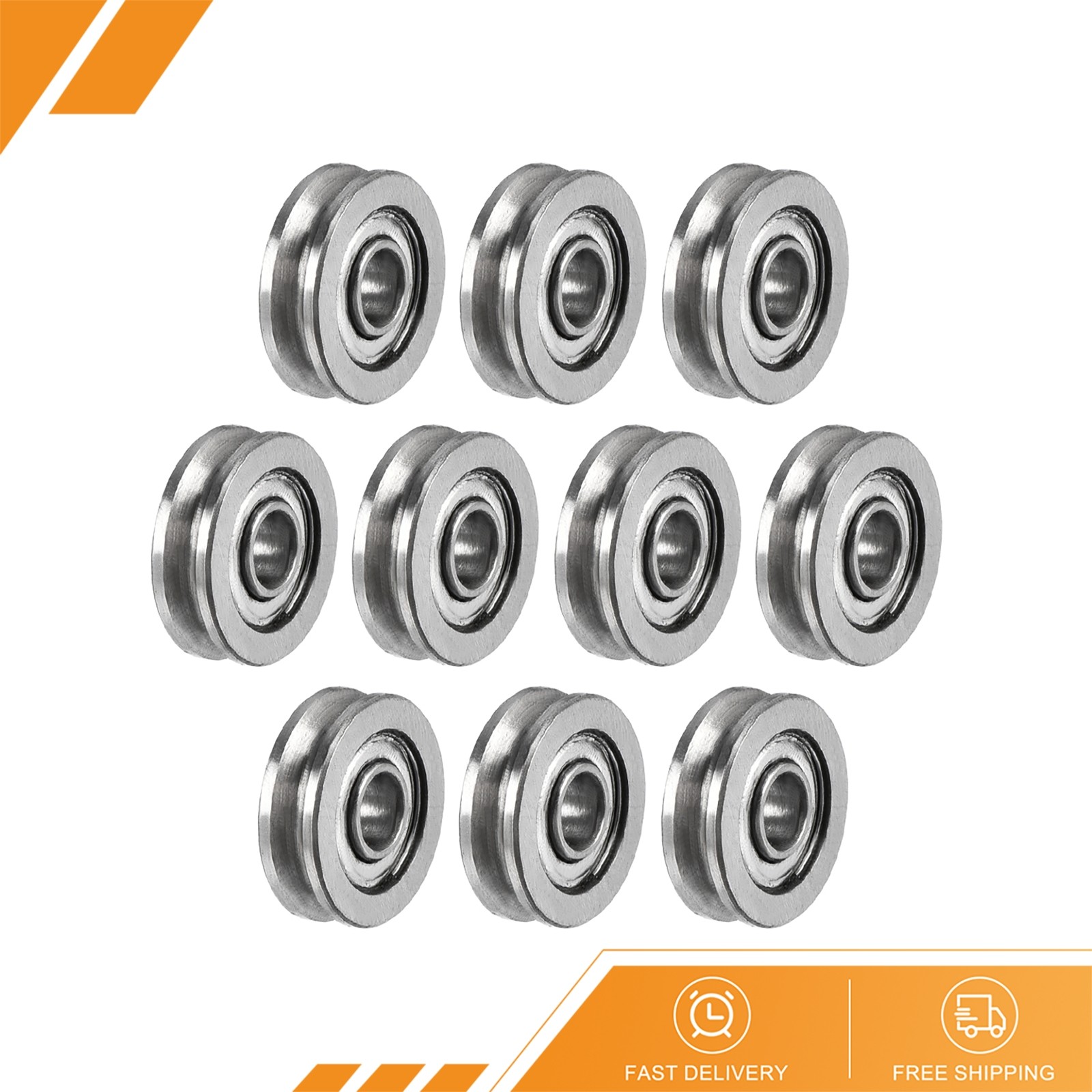 10pcs – U Groove Ball Track Guide Bearing 3x10x3mm Double Metal Shielded GCr15