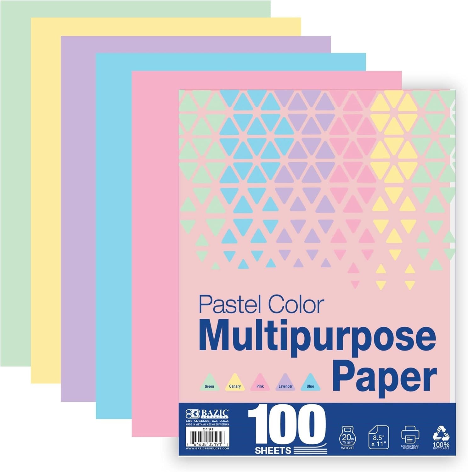 Blank Paper Copy & Multipurpose Paper – 8.5″ x 11″ Pastel Color Printer Paper…