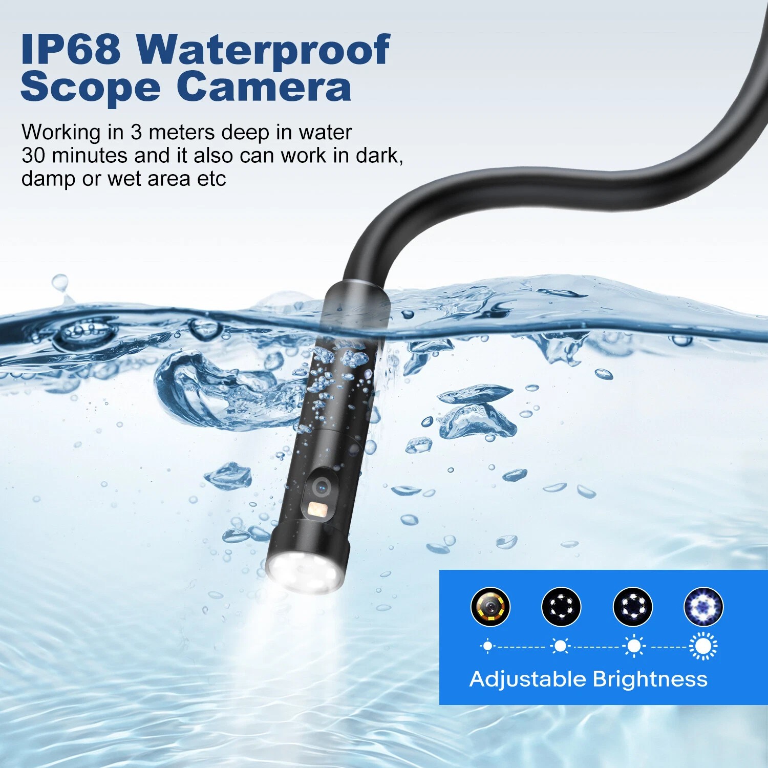 Industrial Endoscope Borescope LCD 4.3in Inspection Snake 1080P HD Video Camera