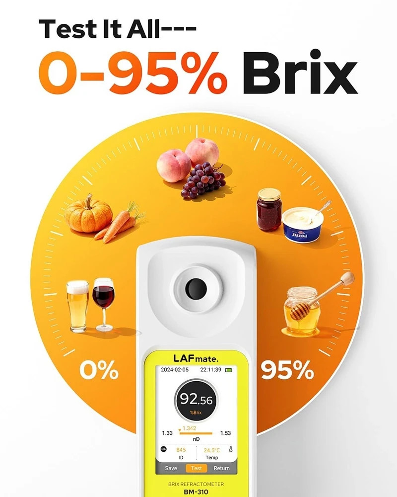 Digital Refractometer with ATC for Wine Making Home Brewing 0-95% Brix Meter