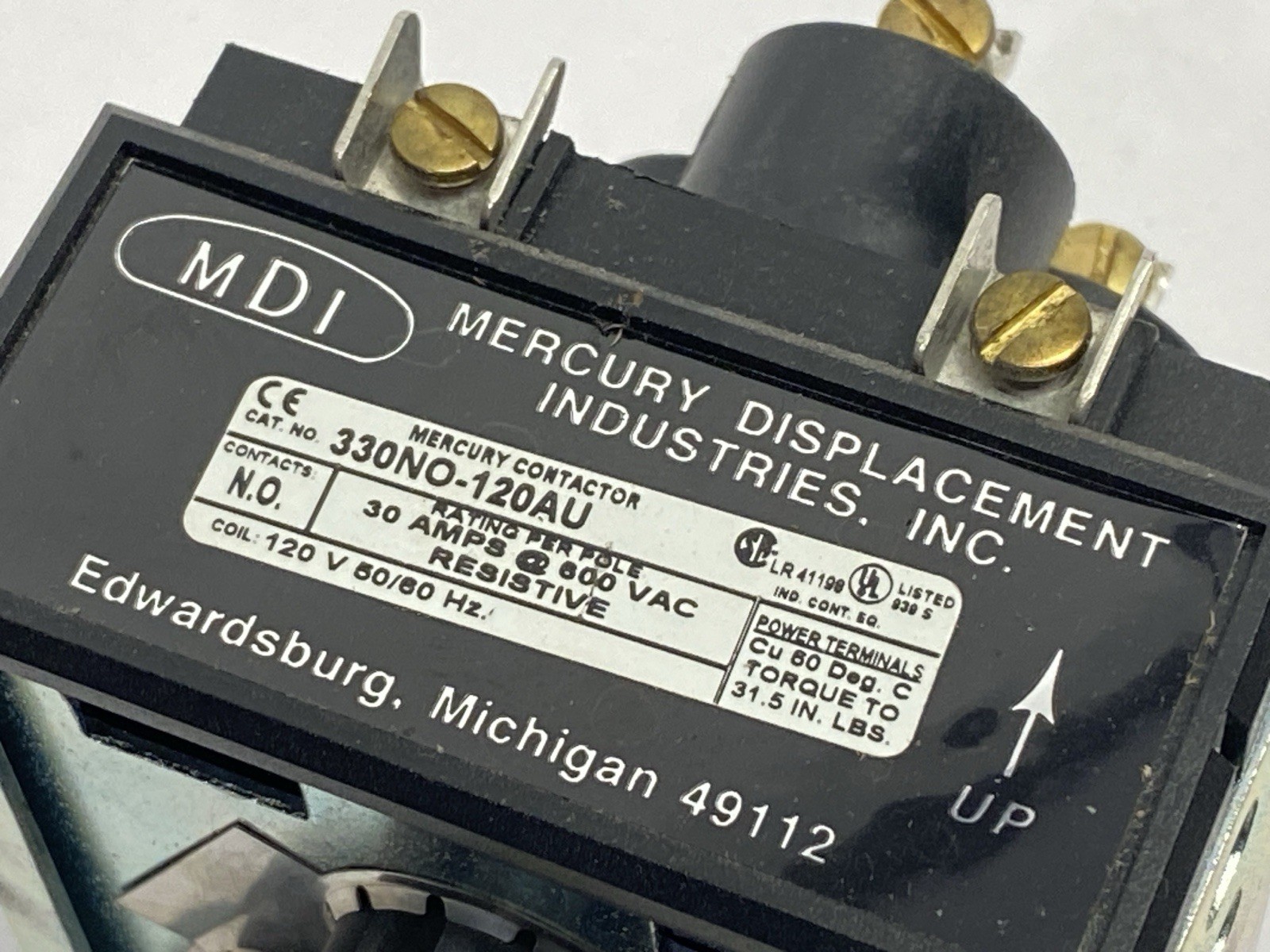 MDI 330NO-120AU Displacement Relay Contactor 120V Coil 30A 600VAC