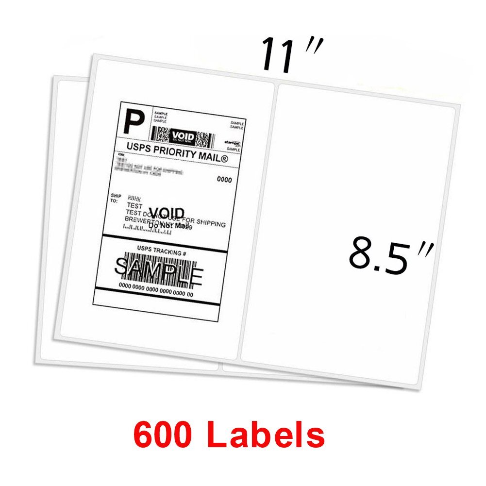 200-600 Half Sheet Shipping Labels Page 8.5×5.5 Self Adhesive Round 2 Per Sheet