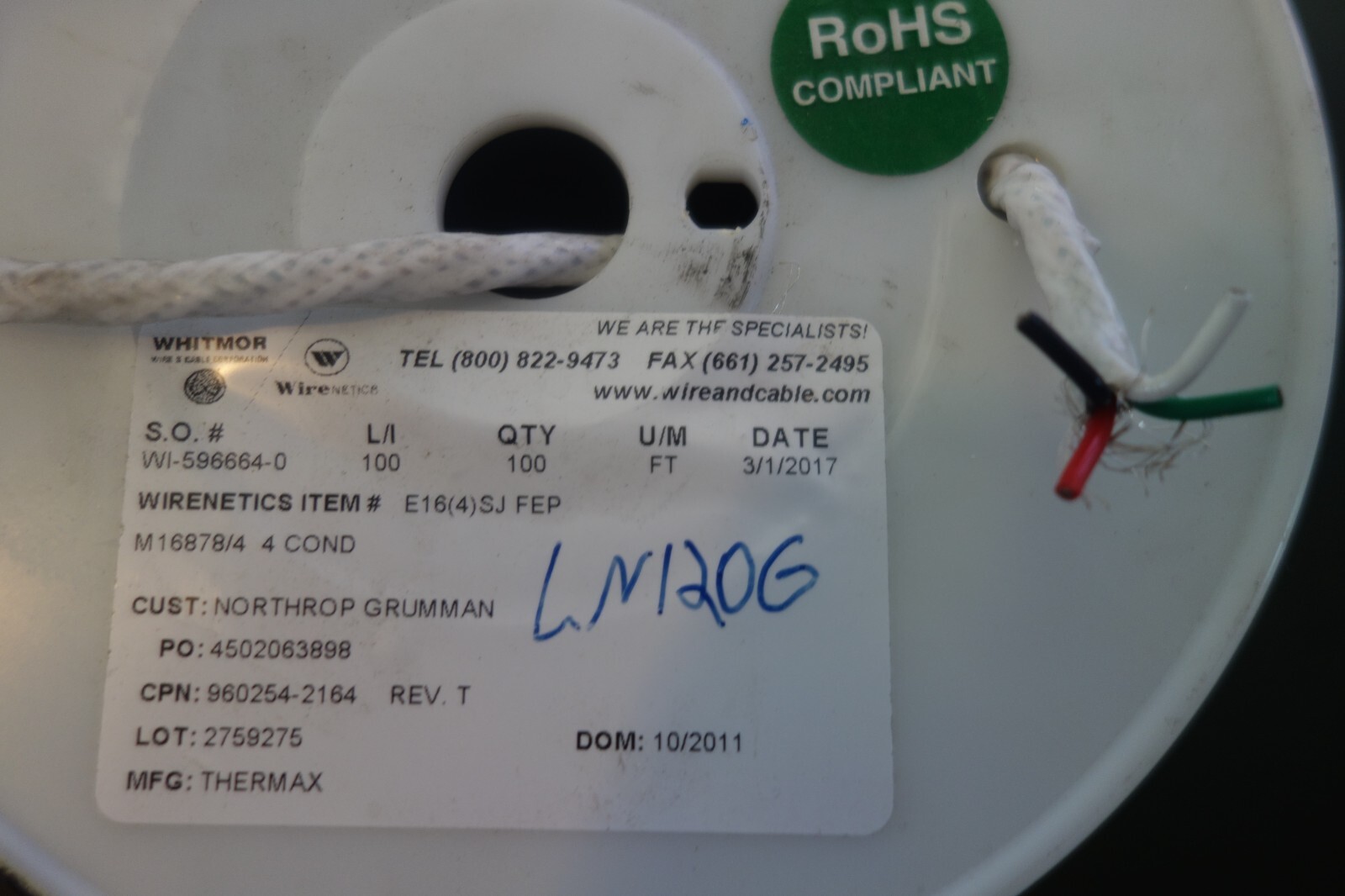 16 Awg 4 Cond Shielded SPC Teflon/ PTFE Per Foot
