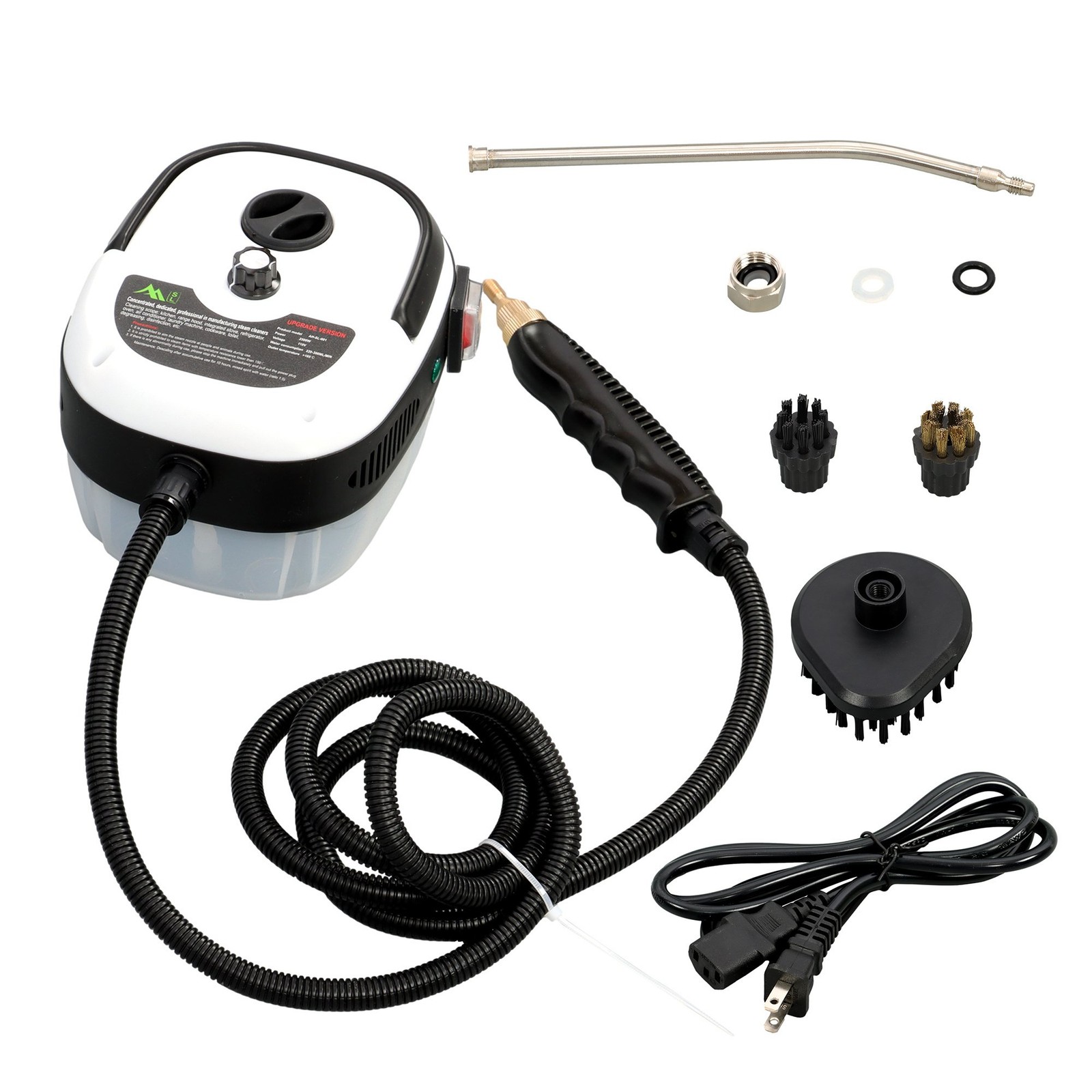 Heavy Pressure Steam Cleaner 2500W 1000ml Tank for Grill&Patio Furniture White