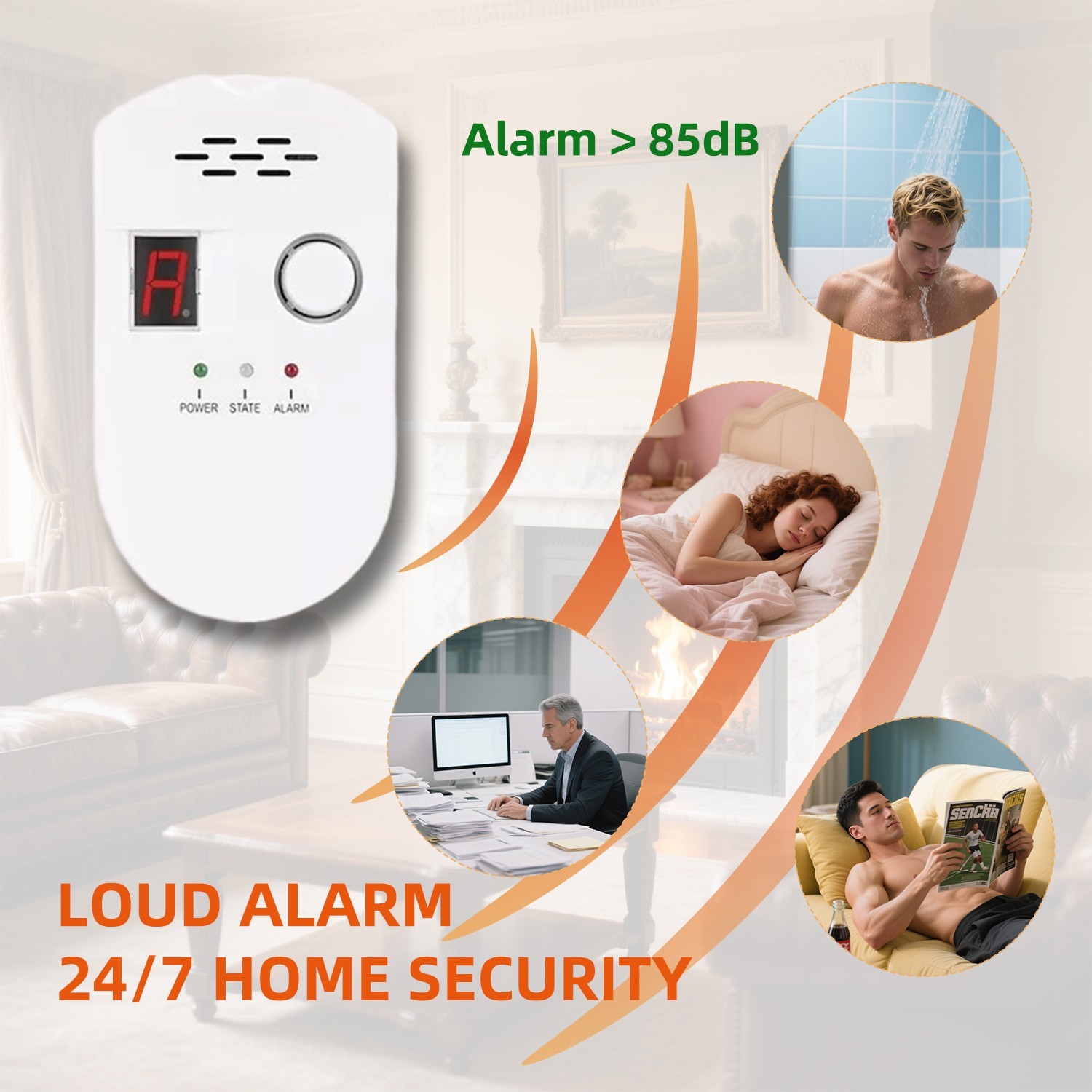 Digital Gas Leak Detector Alarm Sensor Propane Butane Methane Natural Gas Catch