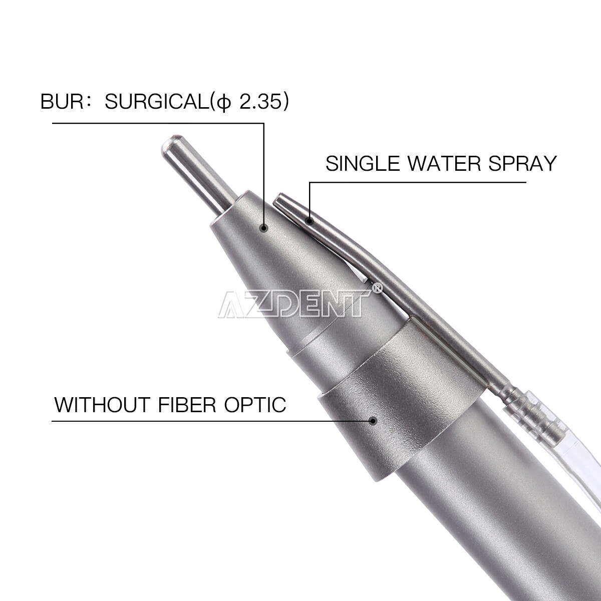 Dental 1:1 Surgical Operation 20° Straight Head Handpiece External Water Spray