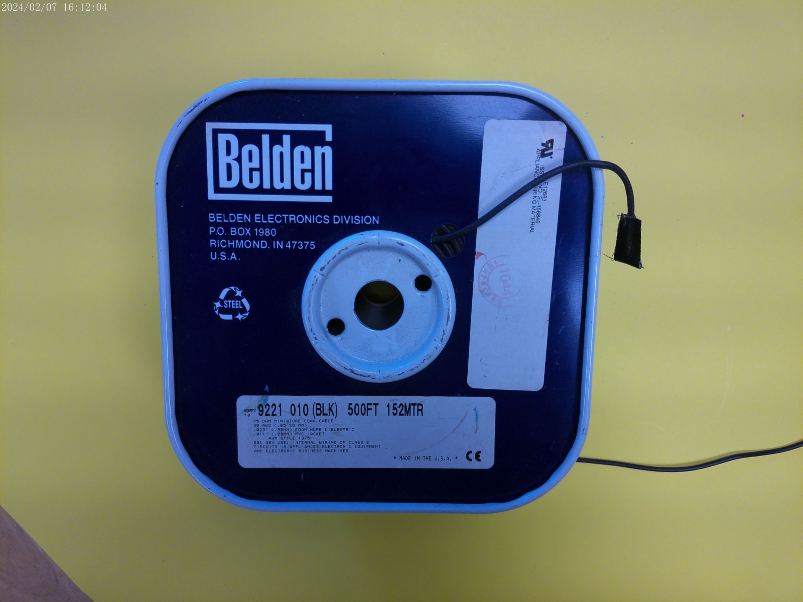 25 Ft 9221 BELDEN 75 Ohm Mini Video Coax Cable,NOS