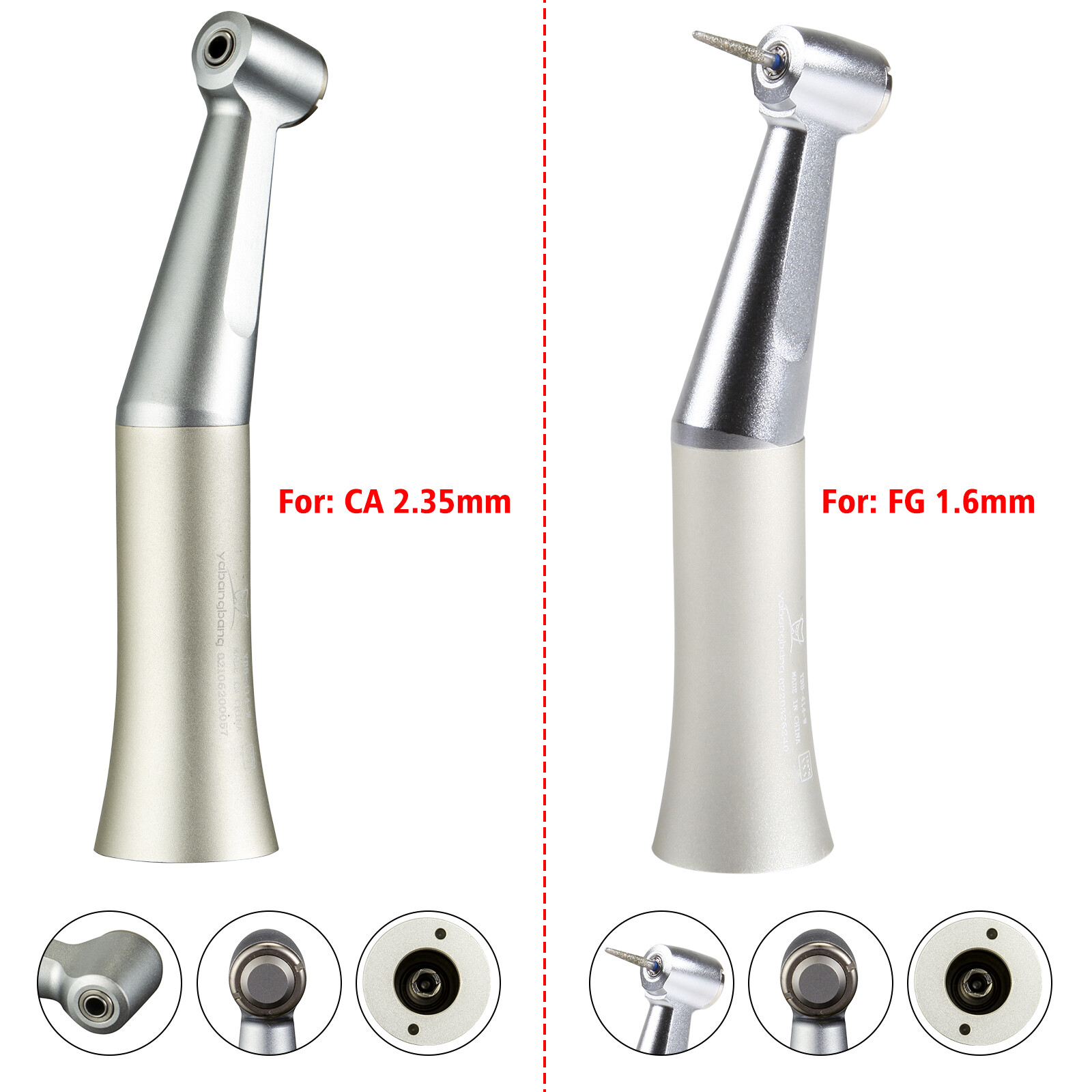 Dental Slow Speed Contra Angle Handpiece Push Head 1.6 /2.35mm Burs Fit NSK FX