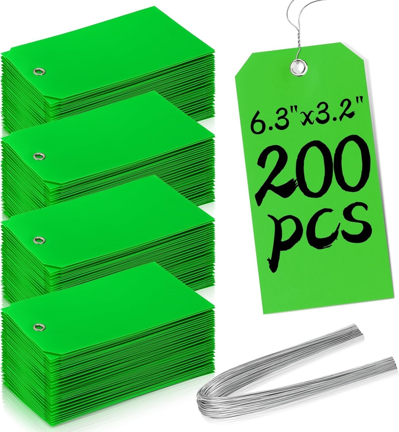 Versatile 200-Piece Green Shipping Tags – Ideal for Inventory & Organization