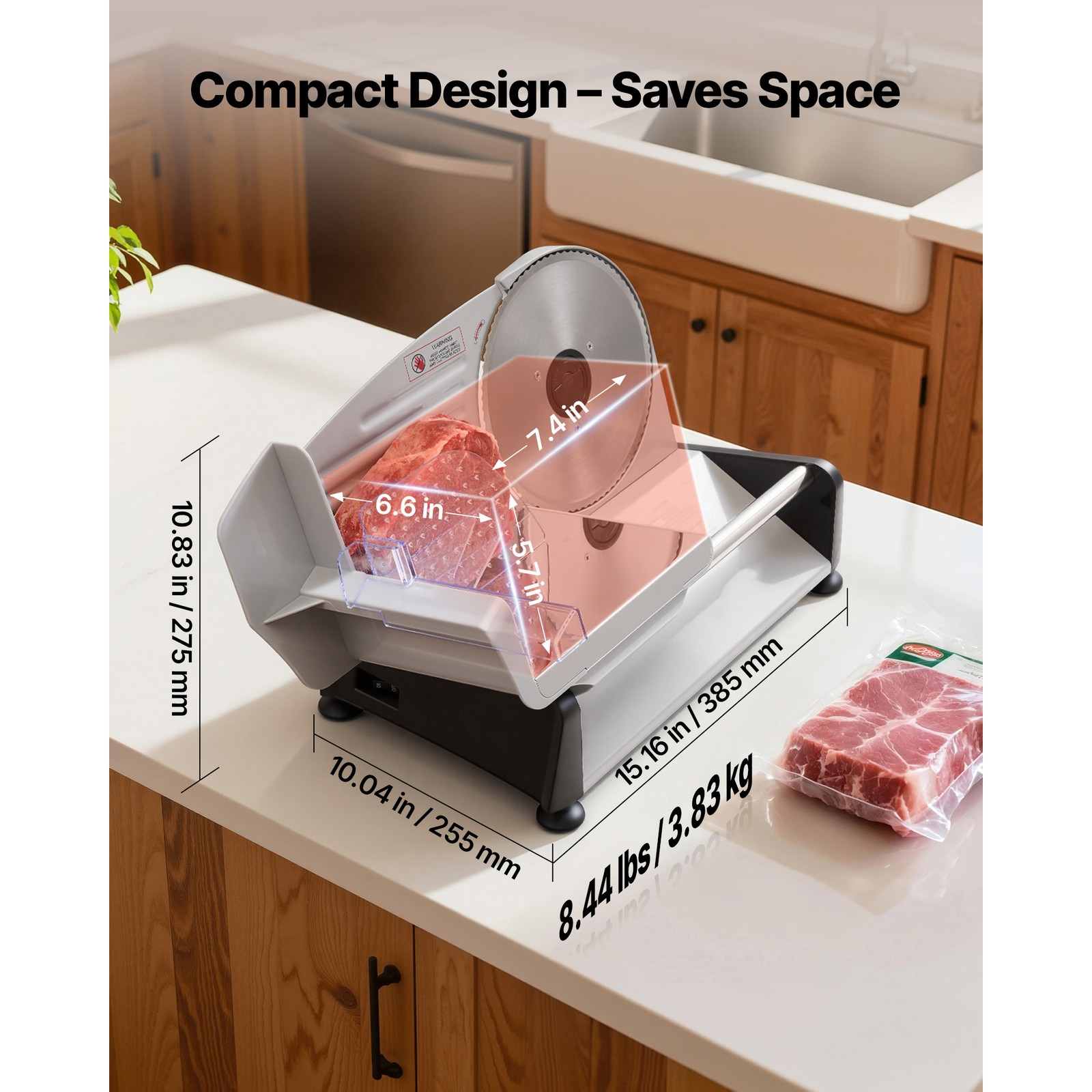 Uimoso Electric Meat Slicer Machine 200W with 7.5-Inch Blade for Home Use