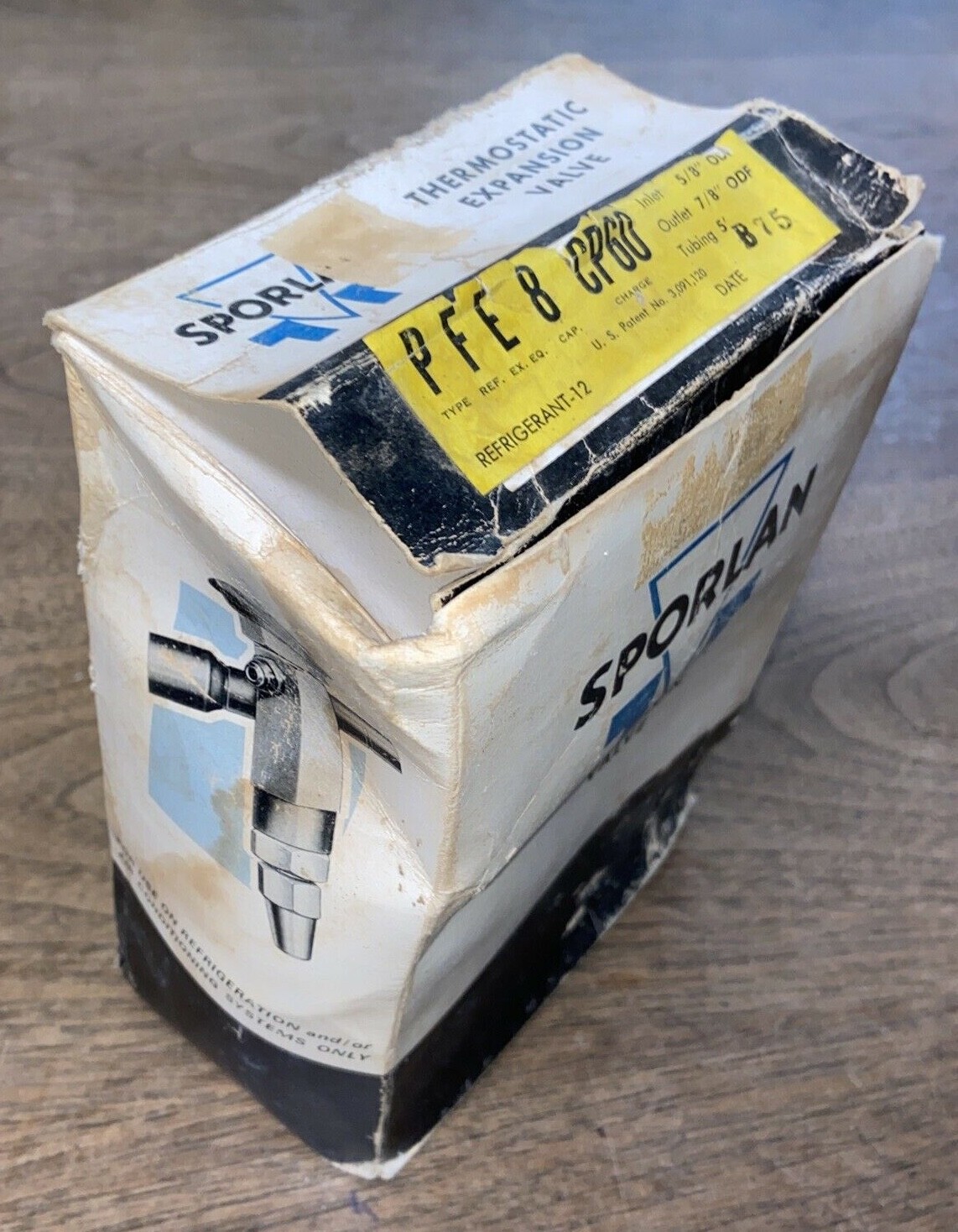 SPORLAN PFE -8-CP60 Thermostatic Expansion Valve NOS NIB A/C REFRIG 5/8 & 7/8